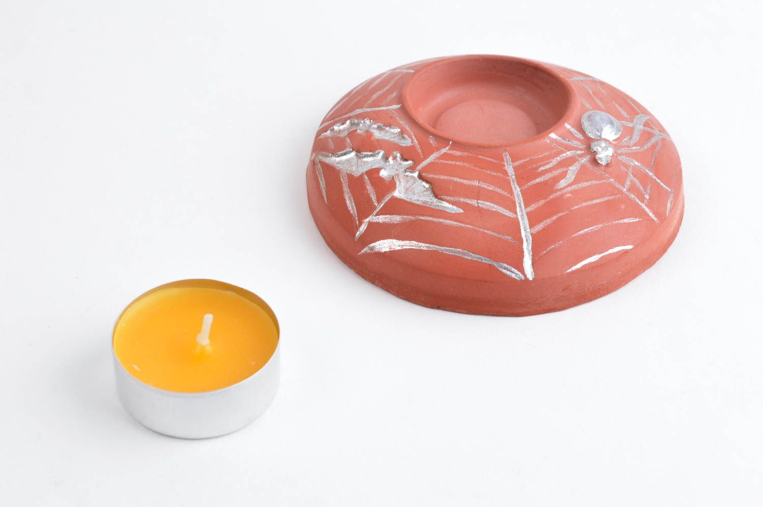 Handmade Kerzenständer aus Gips Ideen für Tischdeko Kerzenständer Teelicht foto 2