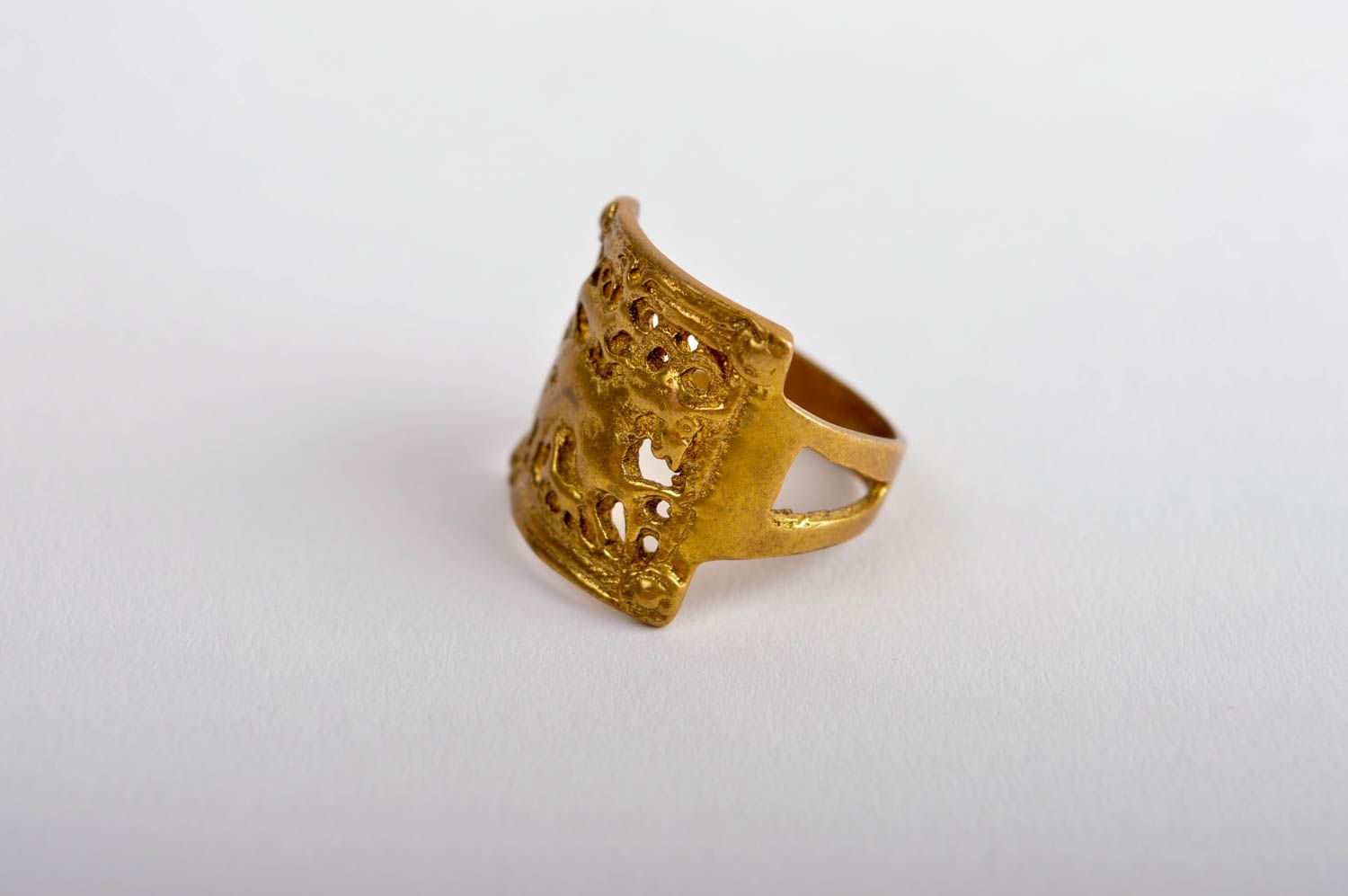 Кольцо ручной работы украшение из латуни модное кольцо маленькое необычное фото 2