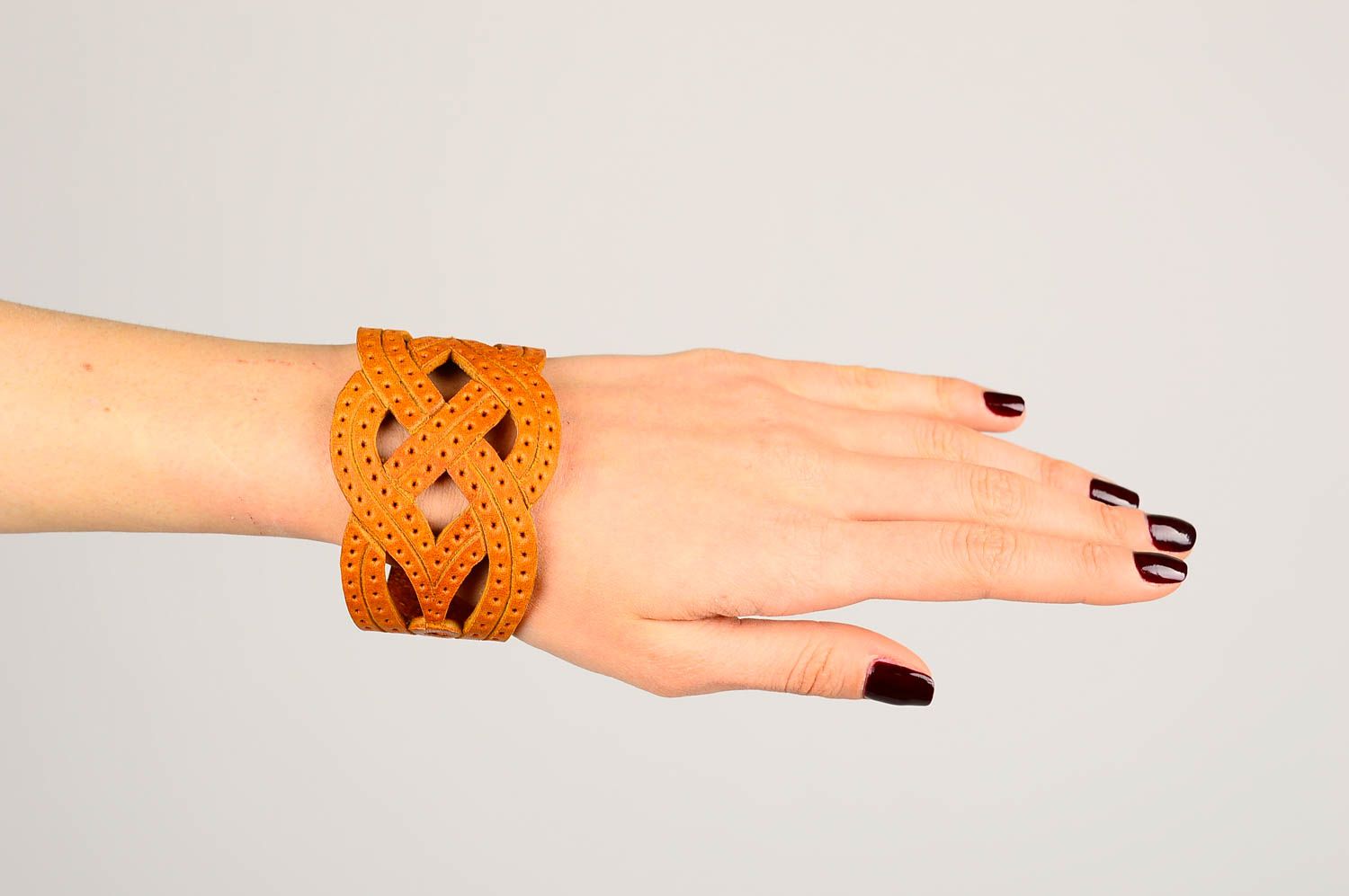 Bracelet cuir naturel Bijoux fait main Accessoires mode femme original photo 1