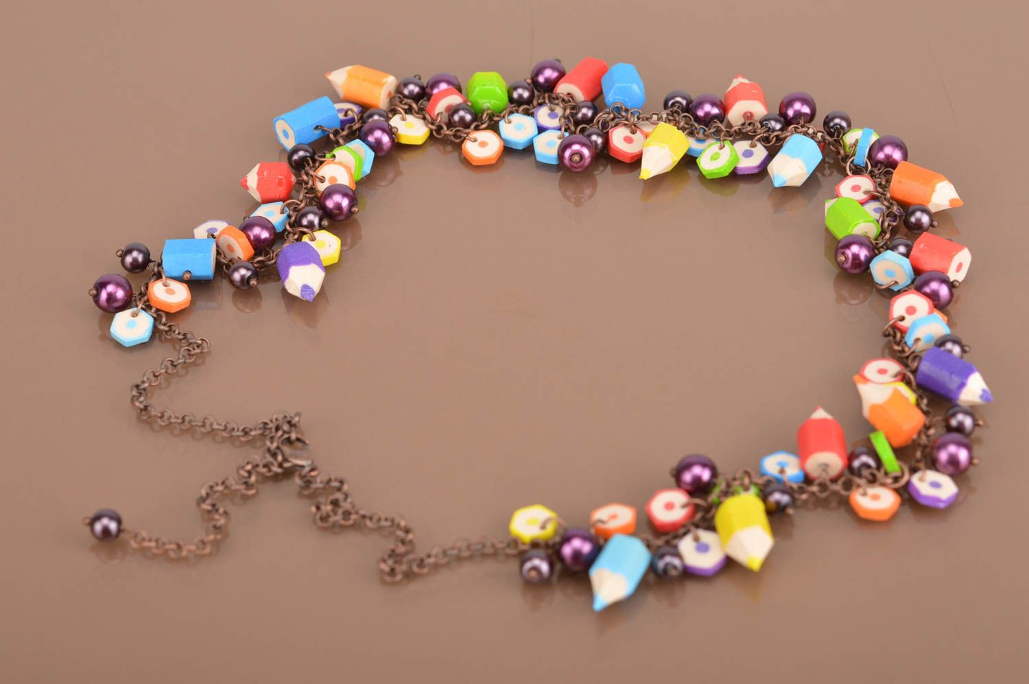 Unusual handmade polymer clay necklace funny plastic necklace jewelry designs photo 4