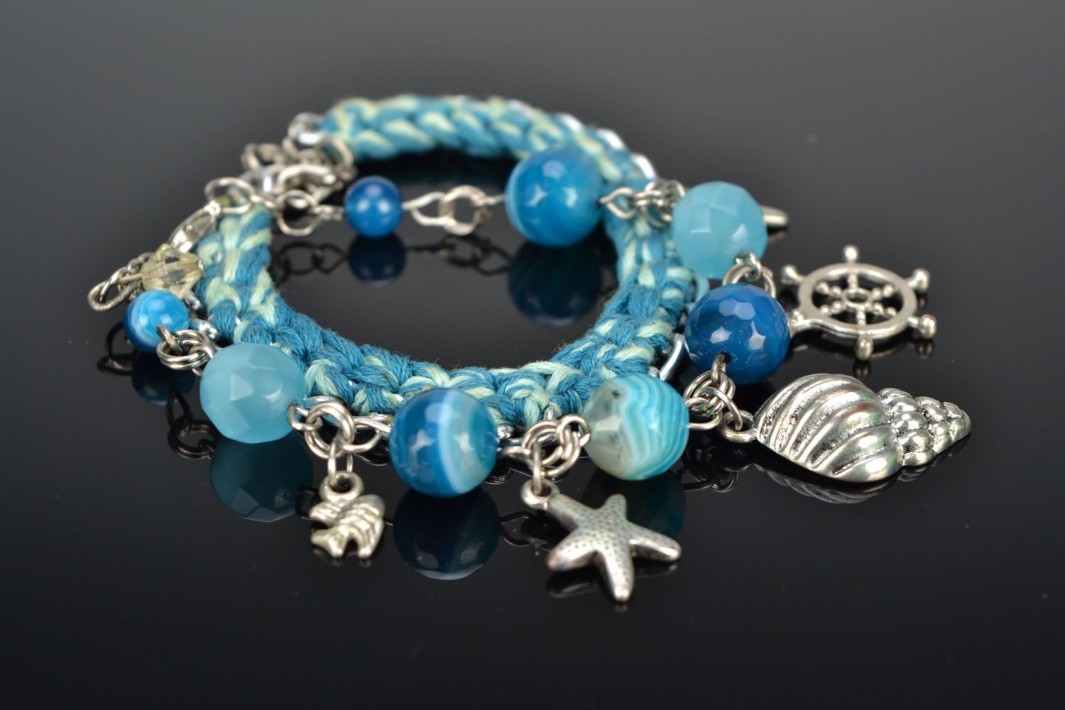 Bracelet with metal charms photo 2
