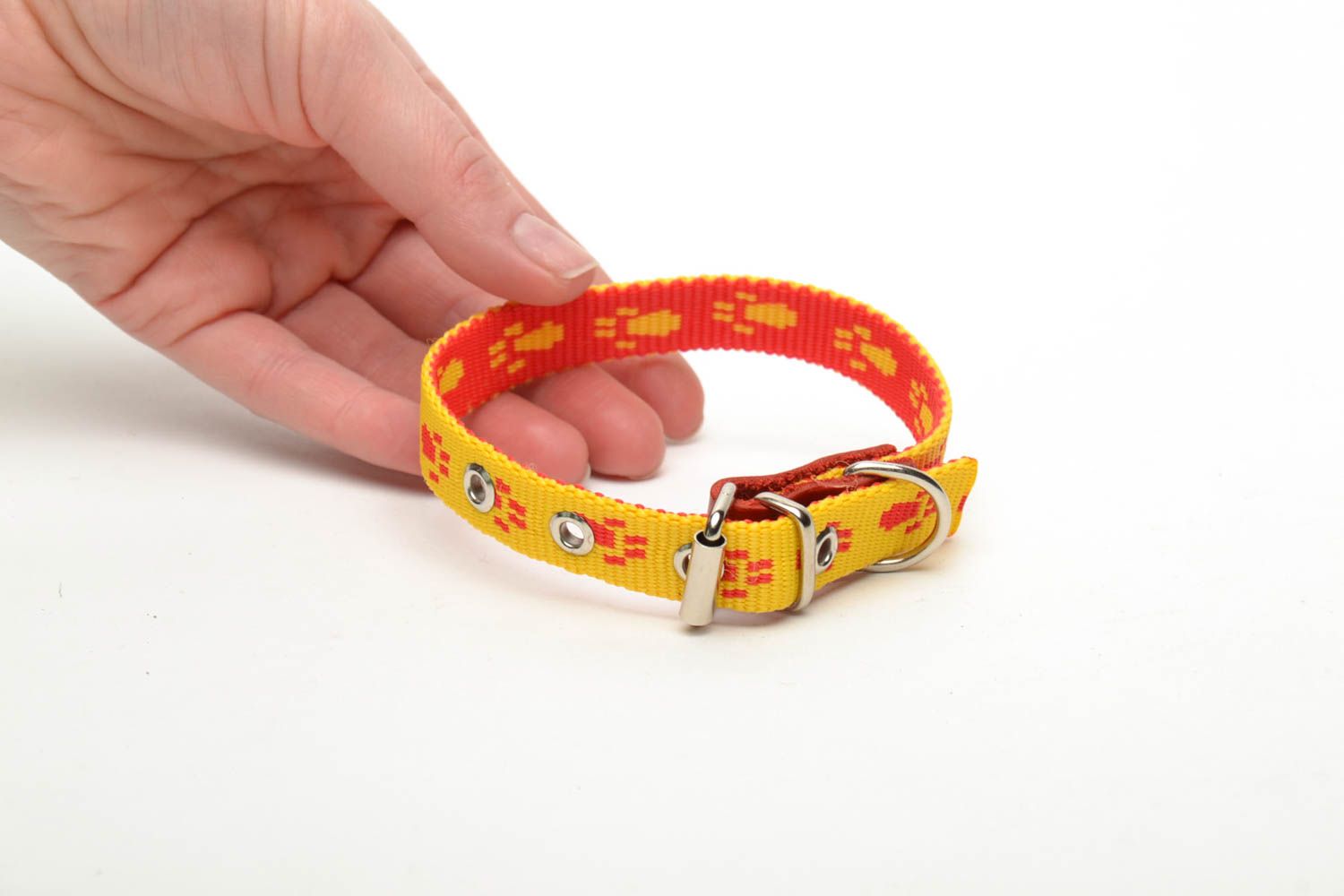 Textil Halsband für Hund in Gelb foto 5