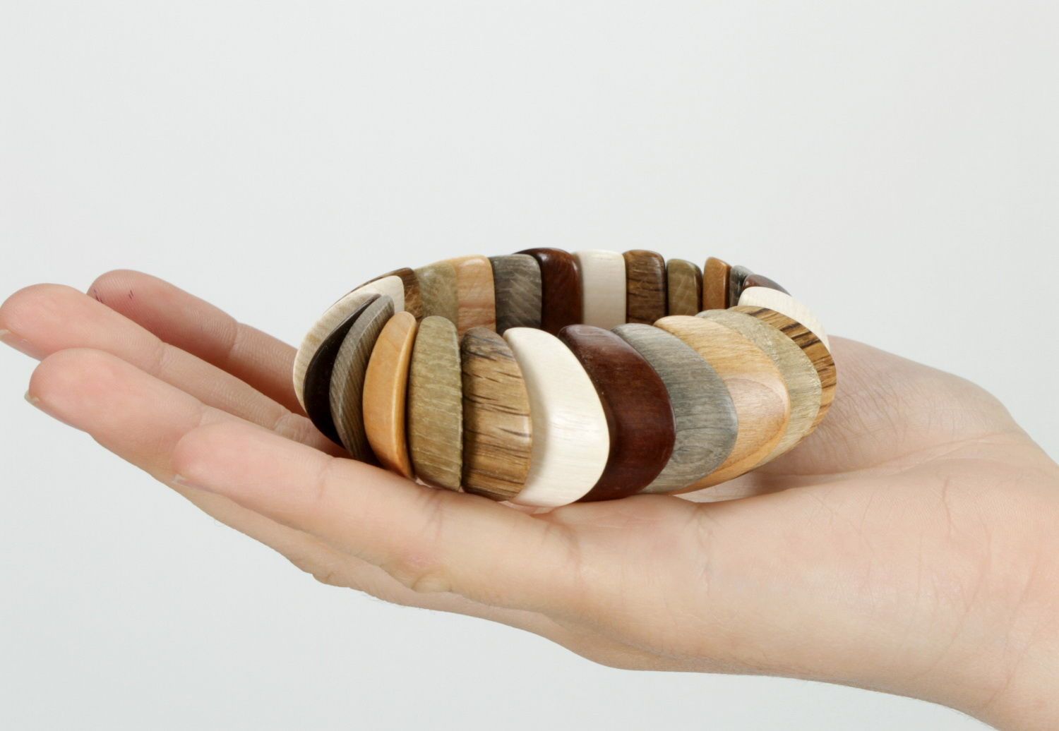 Wrist bracelet made of different wood species photo 5