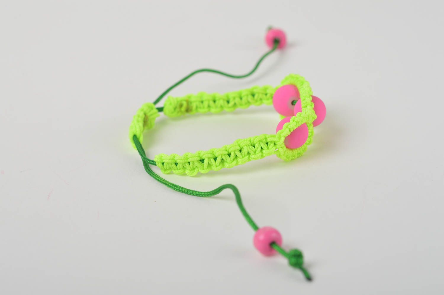 Pulsera hecha a mano de cordones verde bisutería artesanal regalo para mujeres foto 4
