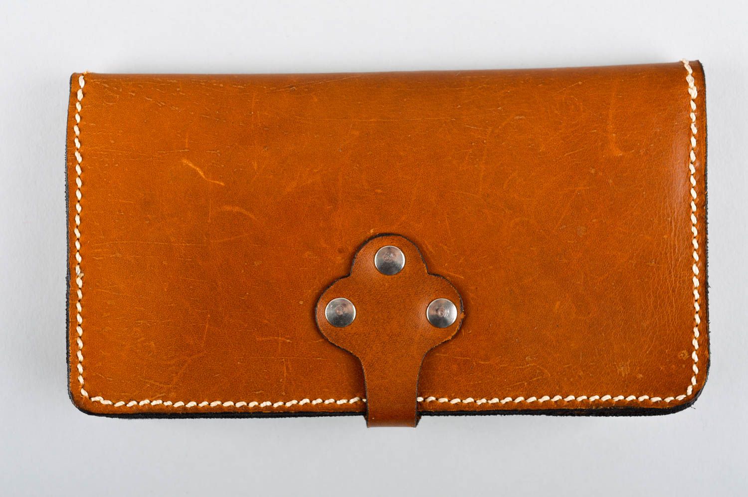 Cartera de hombre hecha a mano billetera de cuero marrón regalo original  foto 3