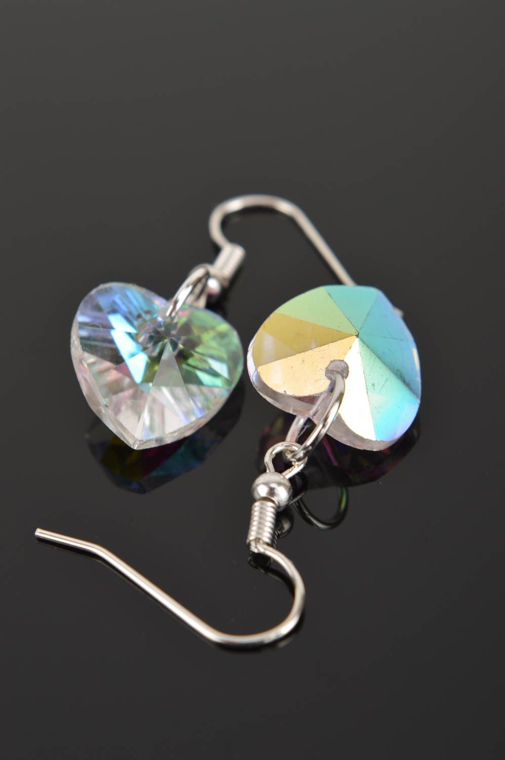 Ohrringe aus Glas handmade Ohrringe Herz Modeschmuck Ohrhänger originell schön foto 3