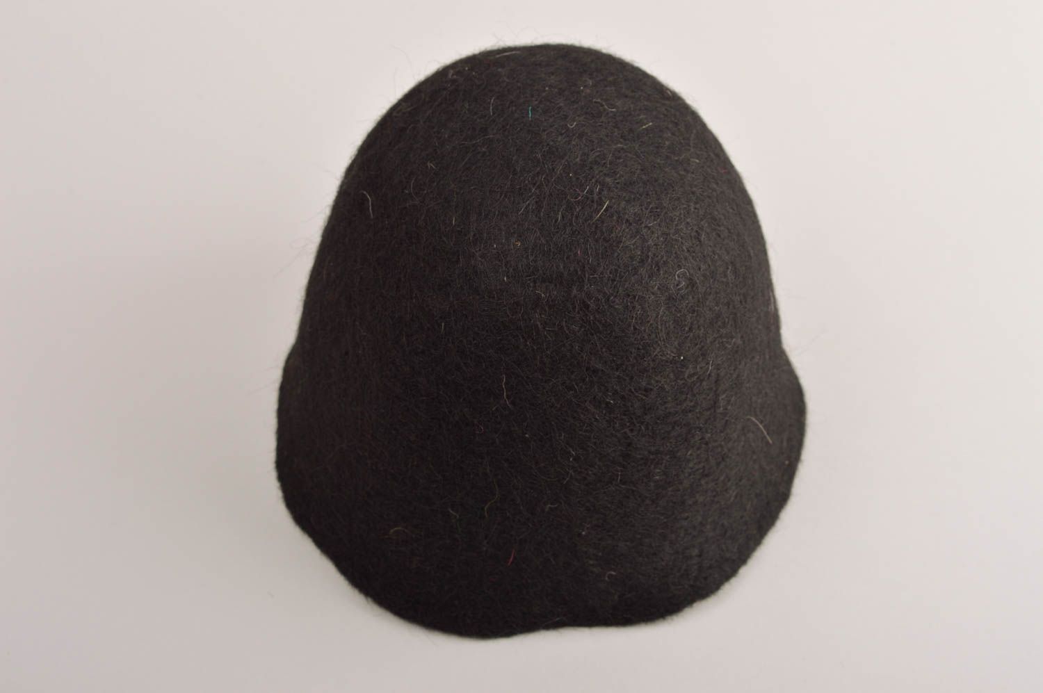 Головной убор ручной работы валяная шапка черная шляпа шерстяная шапка фото 2