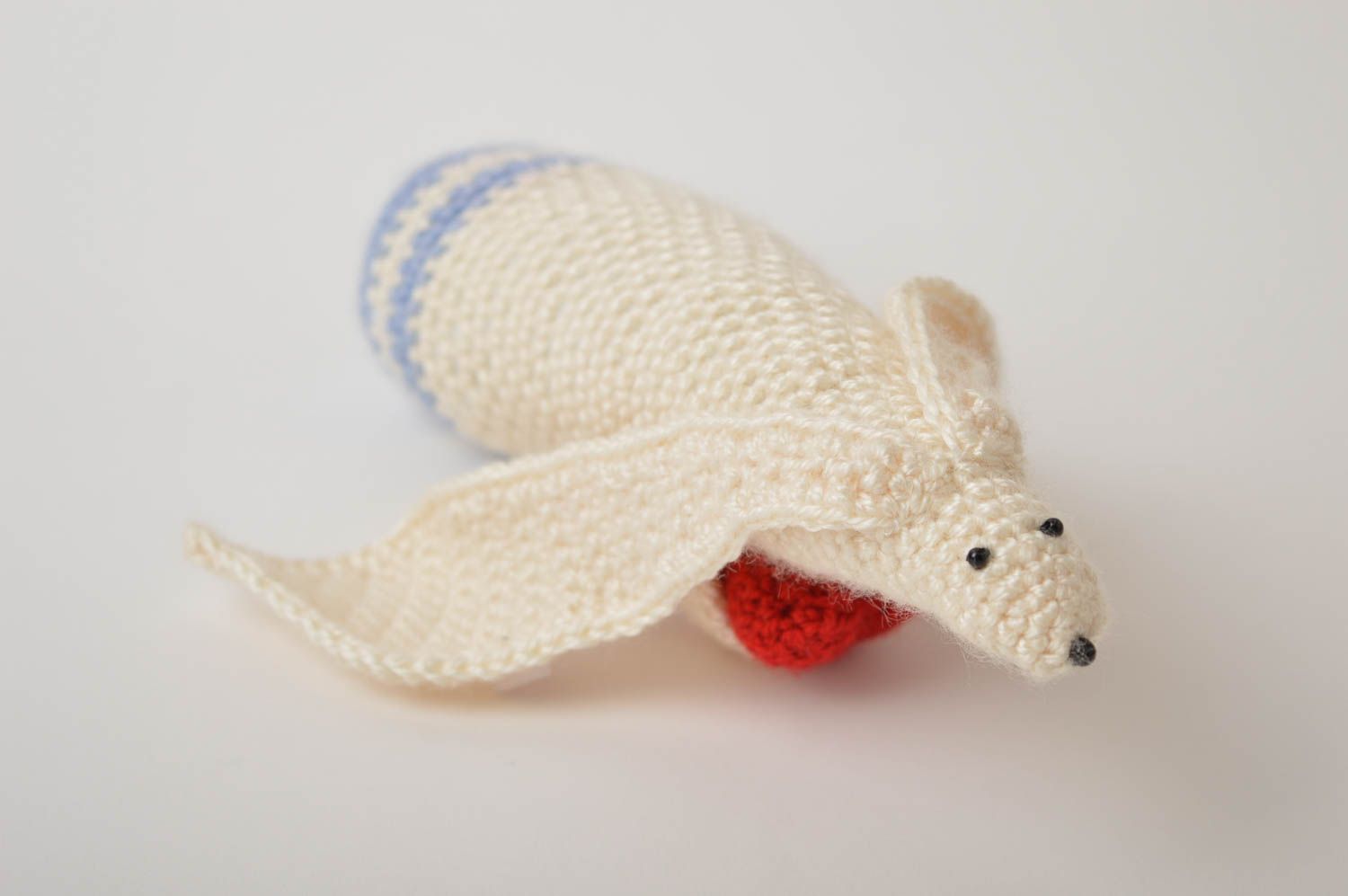 Мягкая игрушка ручной работы игрушка кролик детская игрушка белая небольшая  фото 3