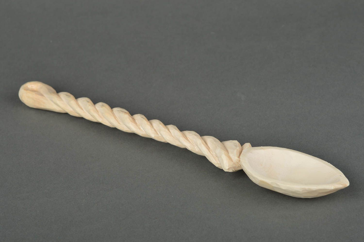 Handmade wooden souvenir white long wooden spoon decorative use only home decor photo 1