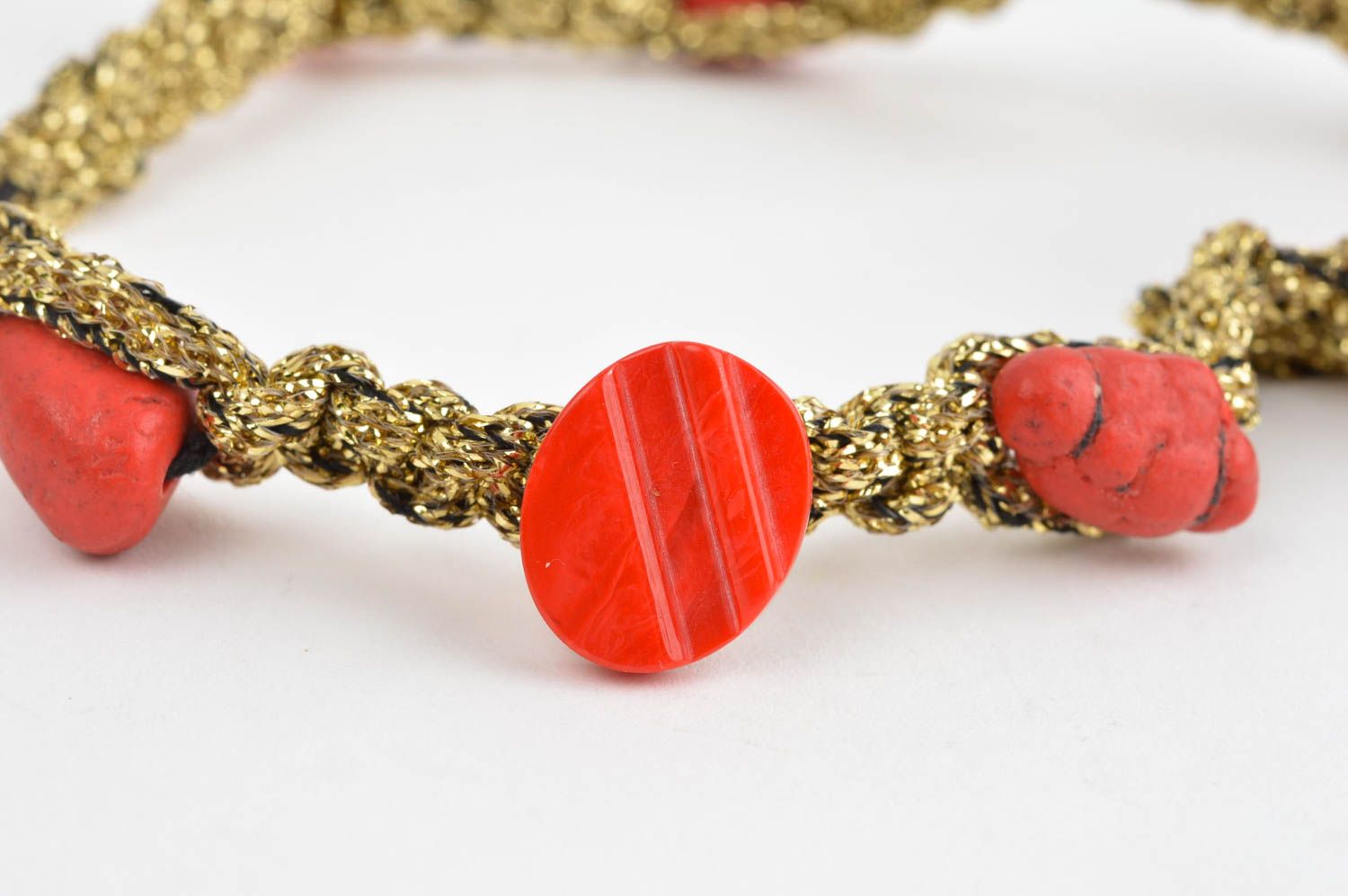 Handmade necklace with flower handmade jewelry designer accessories for women photo 3