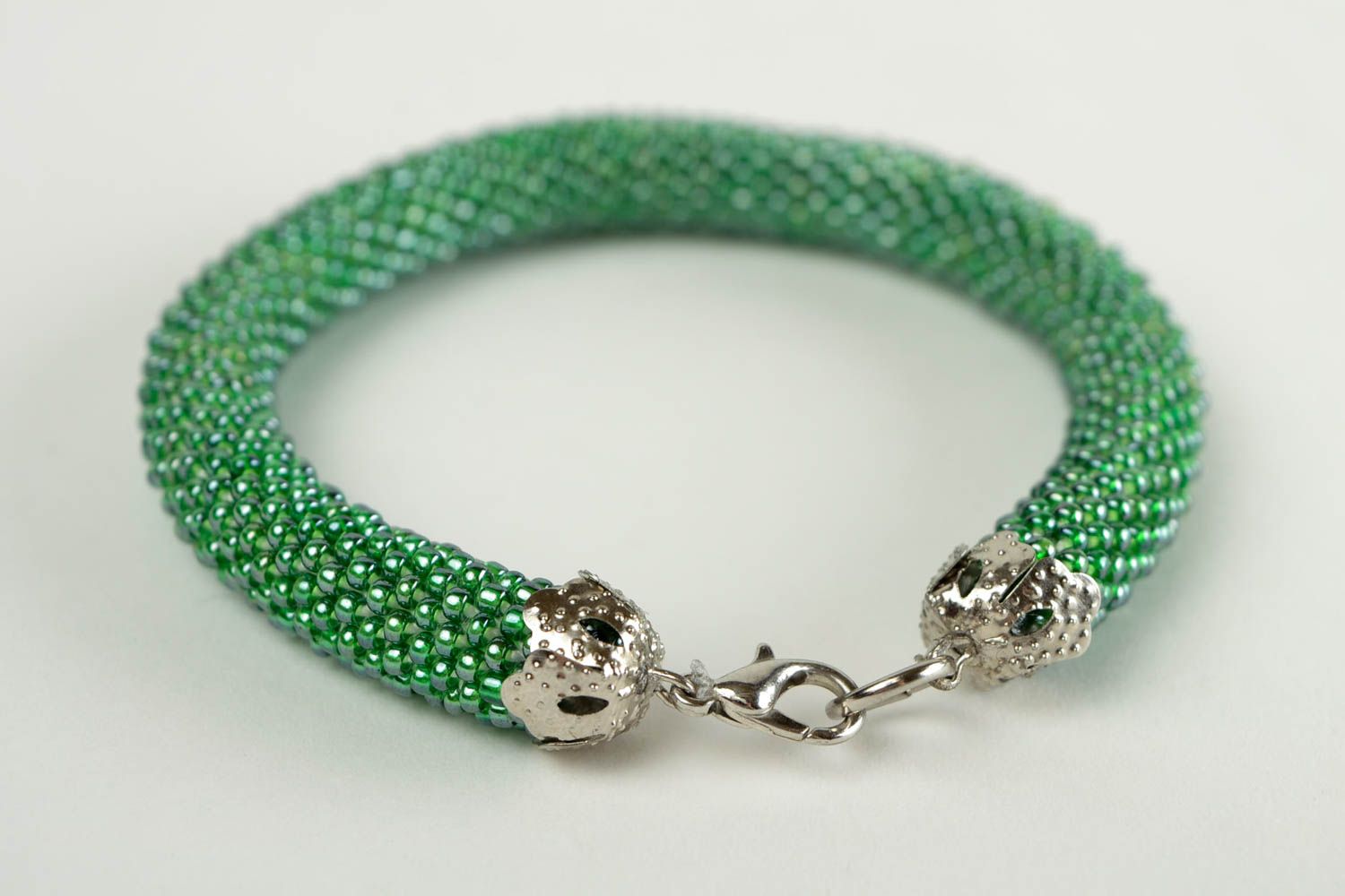 Irish green beaded bracelet handmade costume jewelry for women photo 5
