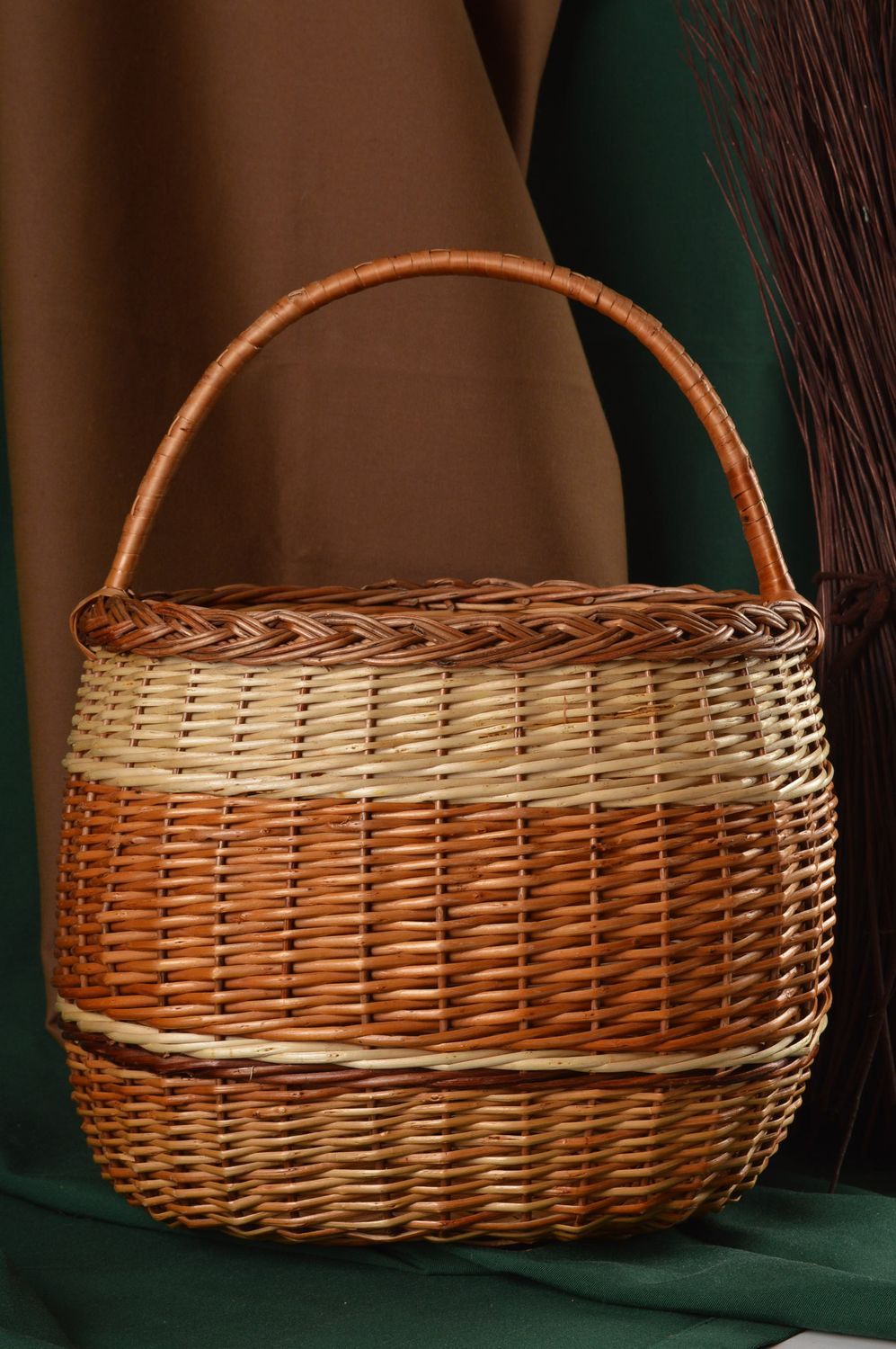 Handmade designer woven basket stylish present for woman interior decor photo 1