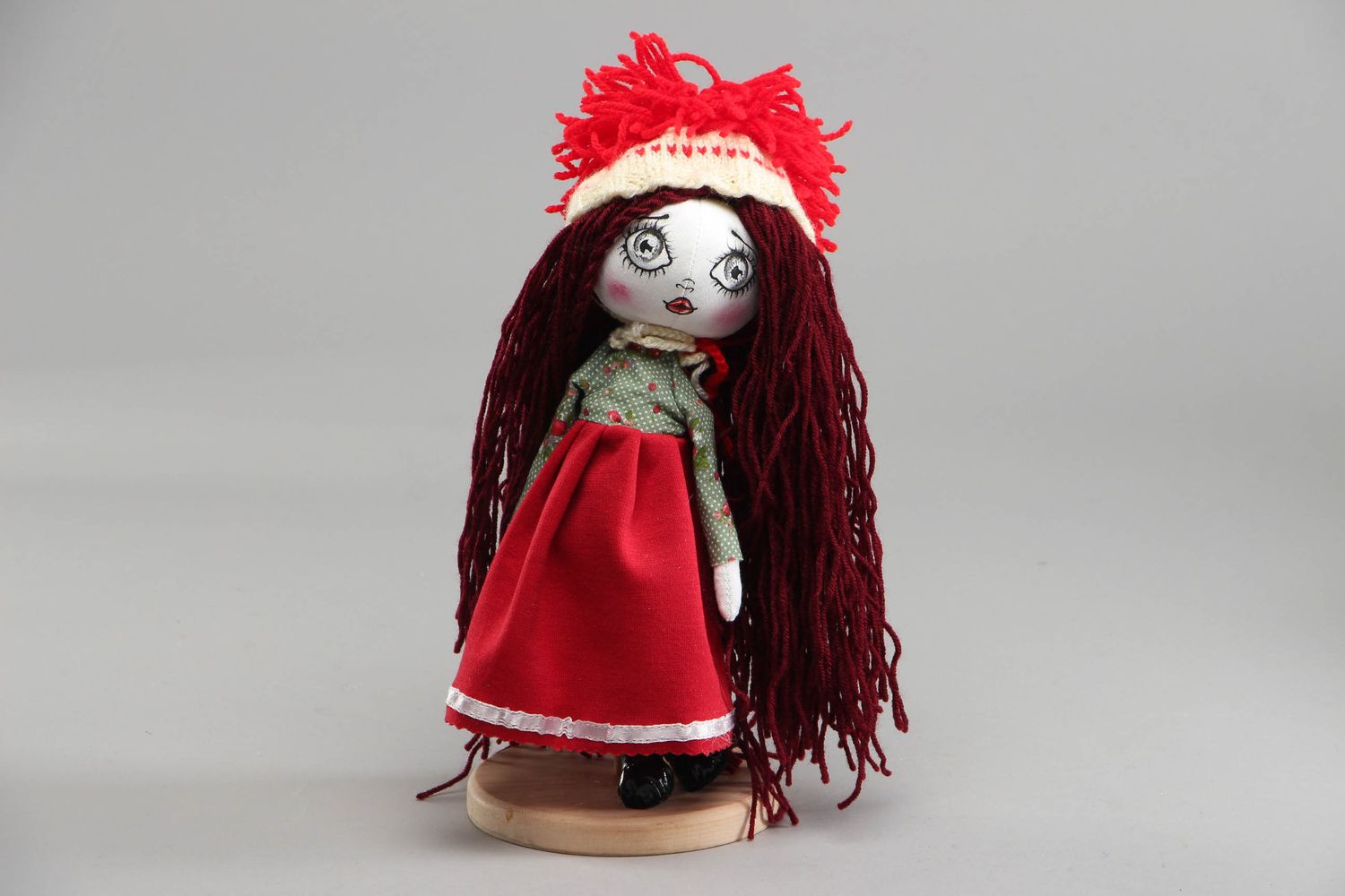 Handmade collectible fabric doll photo 1