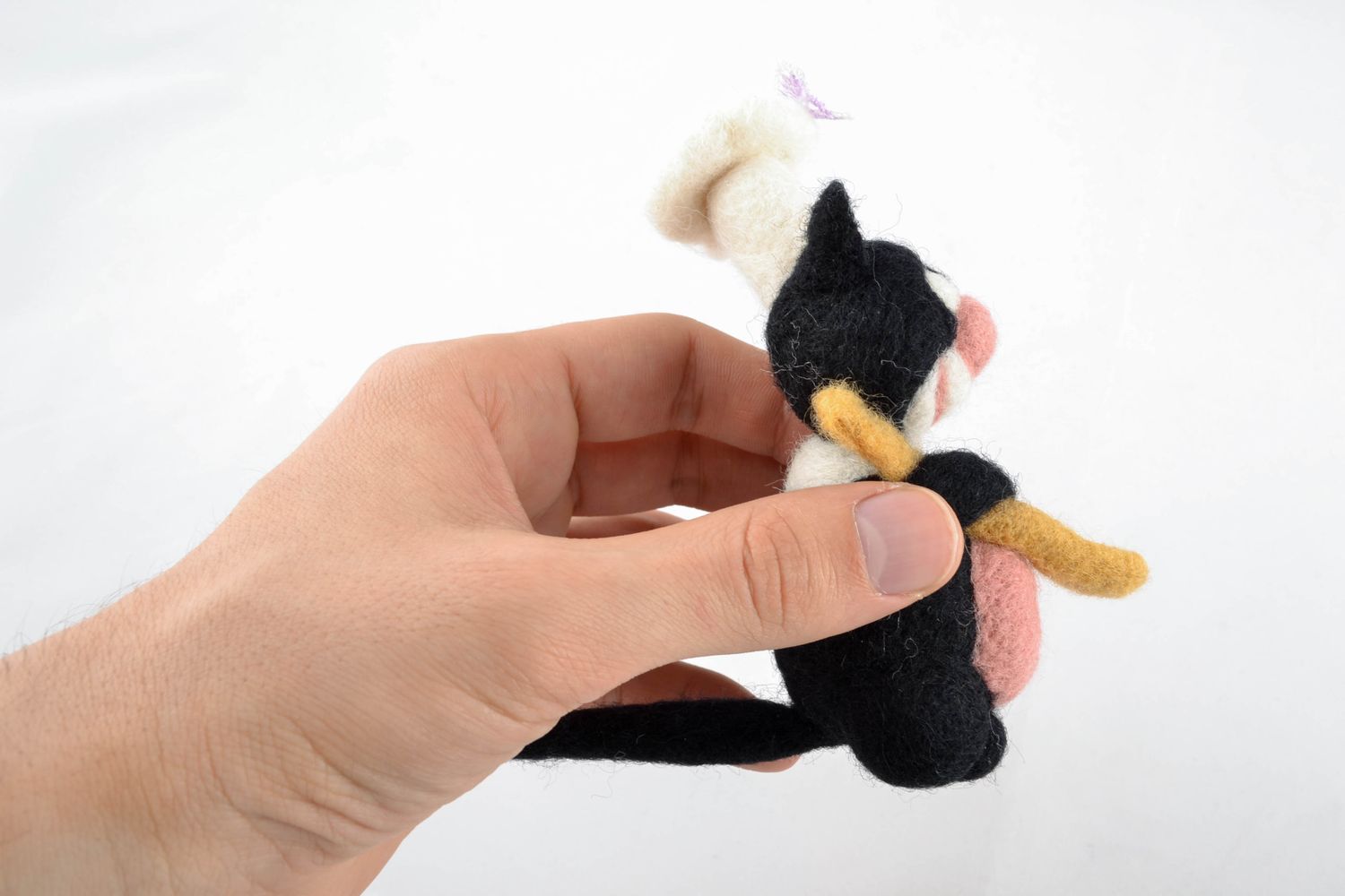 Handmade wool toy for home decor Cat Cook photo 2