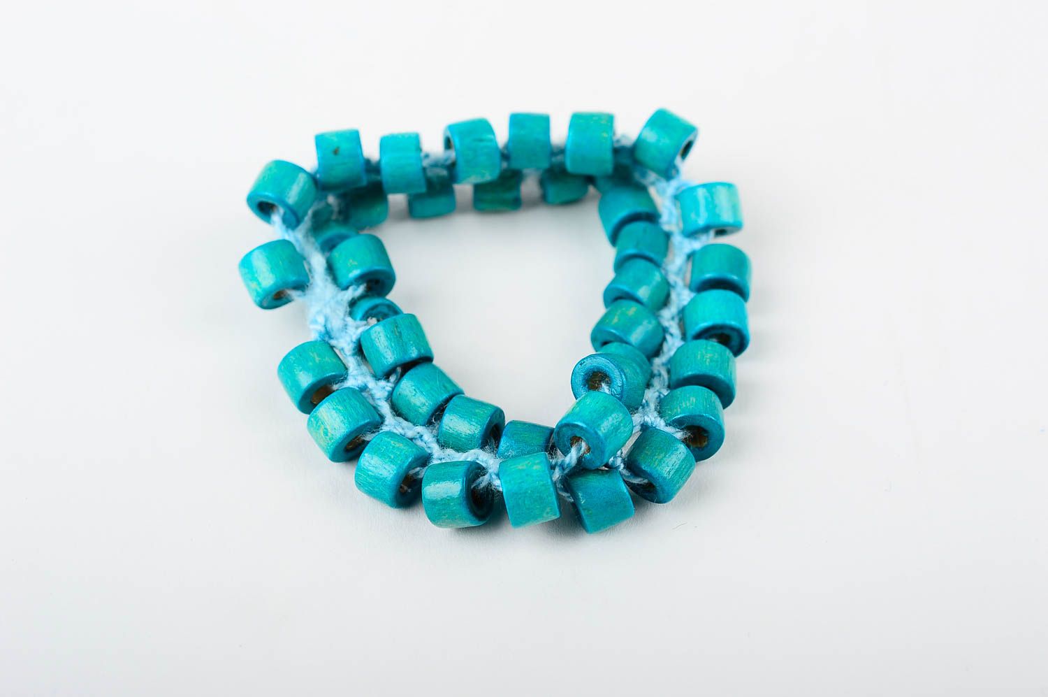 Украшение ручной работы модный браслет с бусинами красивый браслет голубой фото 5