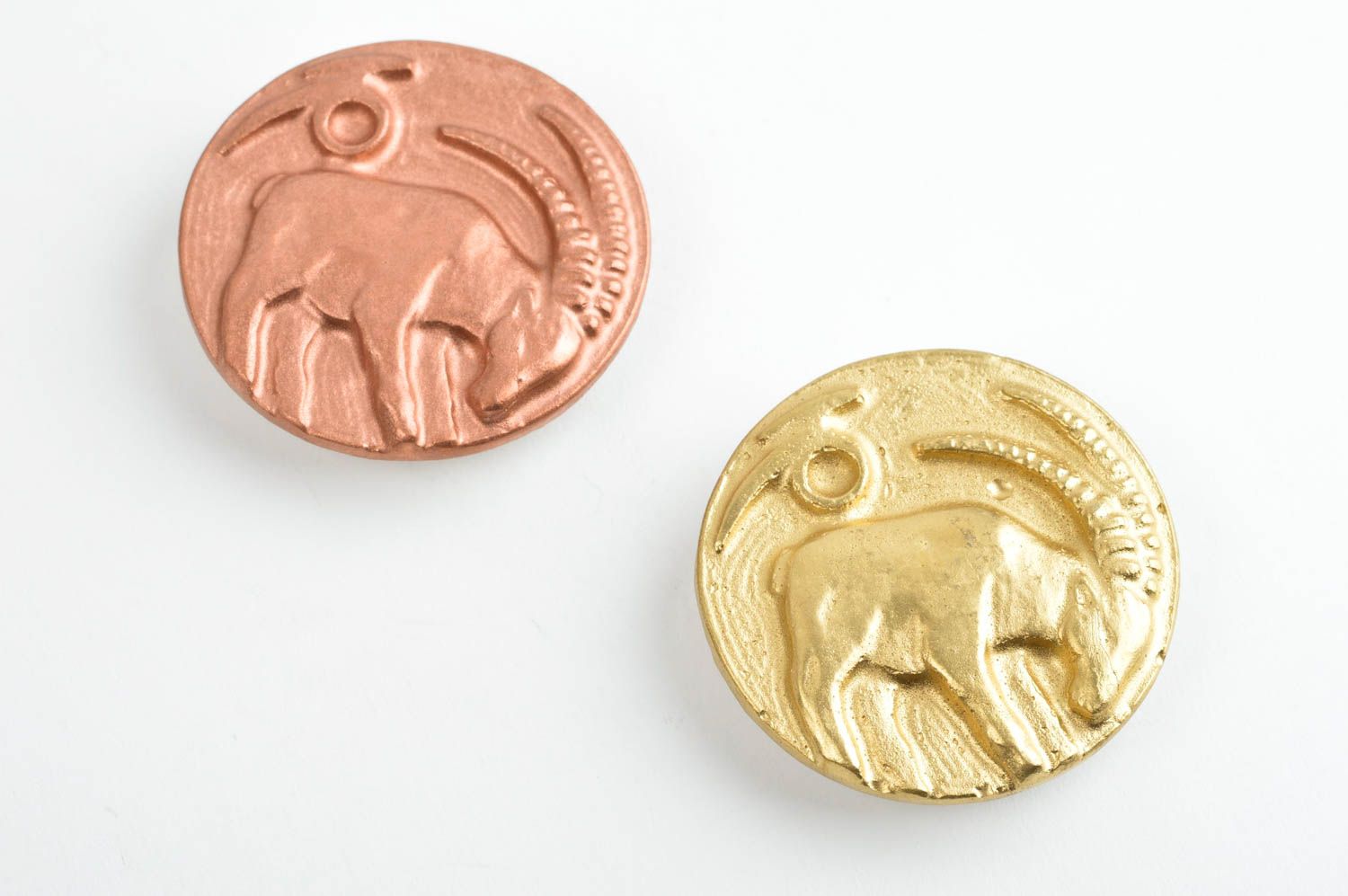 Souvenir handmade runder goldfarbiger Kühlschrank Magnet Deko Idee Küche  foto 5