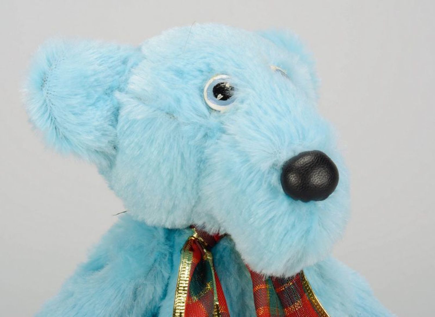 Soft toy of blue color Bear photo 2