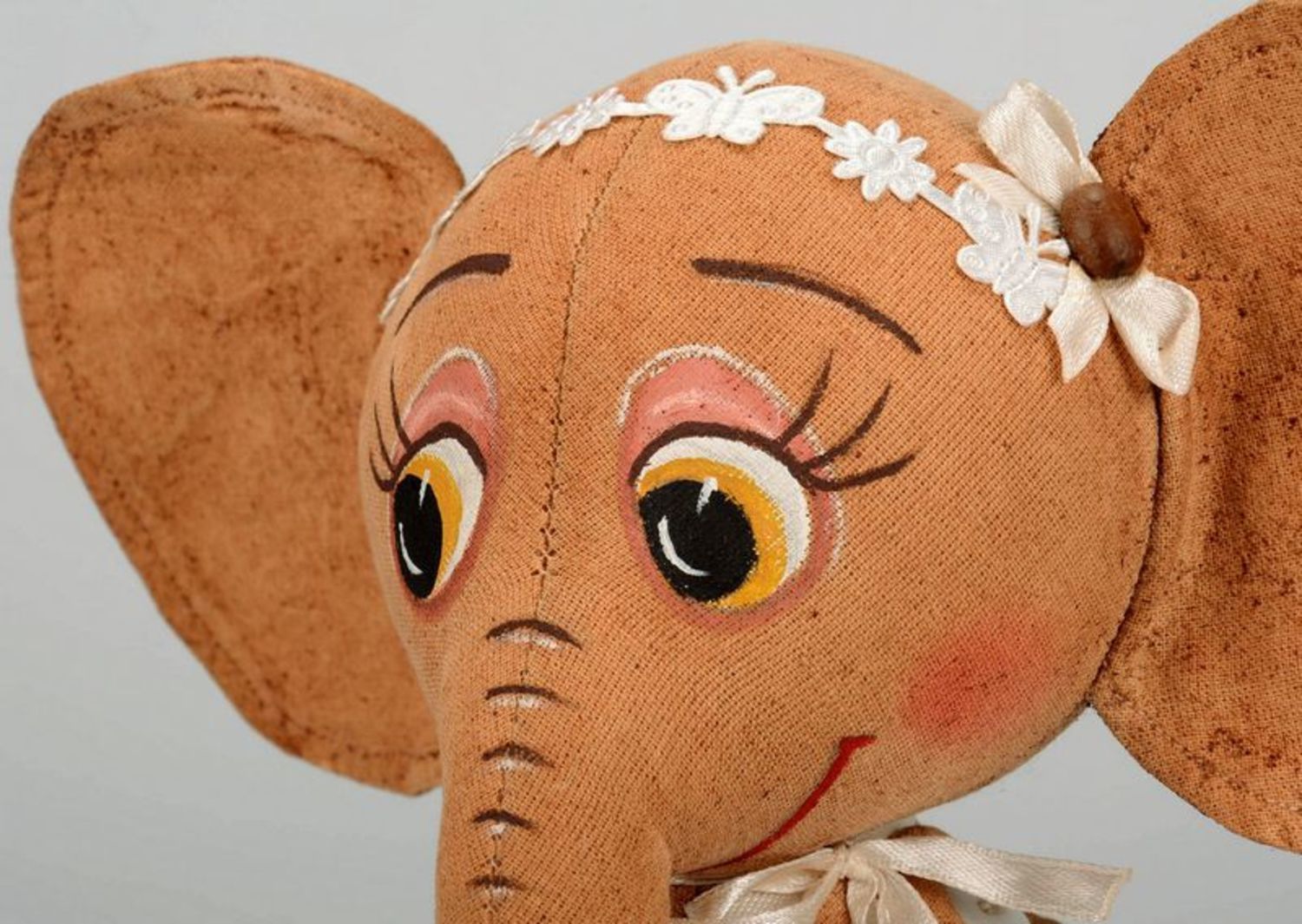Bambola di peluche fatta a mano Elefantino Animali di peluche per bambini foto 2