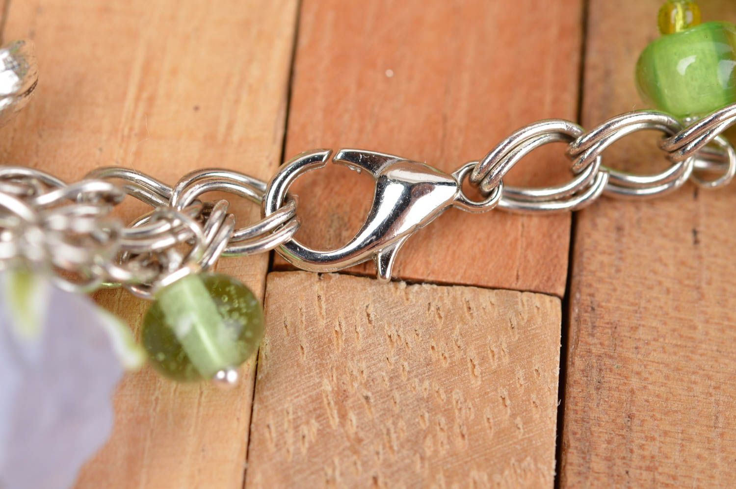 Handmade bracelet with glass beads fashion jewelry chain bracelet gift for girl photo 4