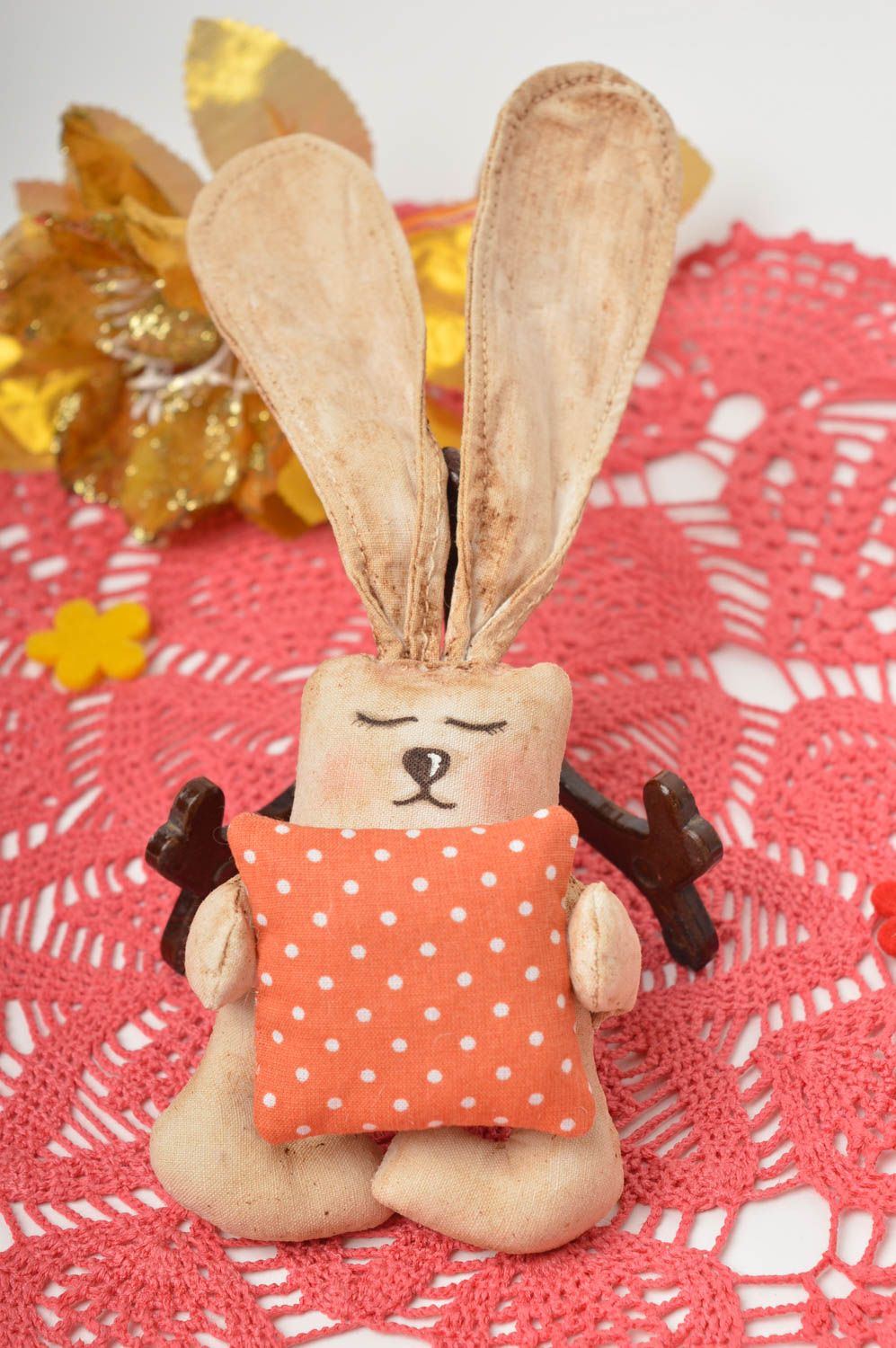 Jouet lapin Peluche faite main en tissu parfumée originale Cadeau enfant photo 1
