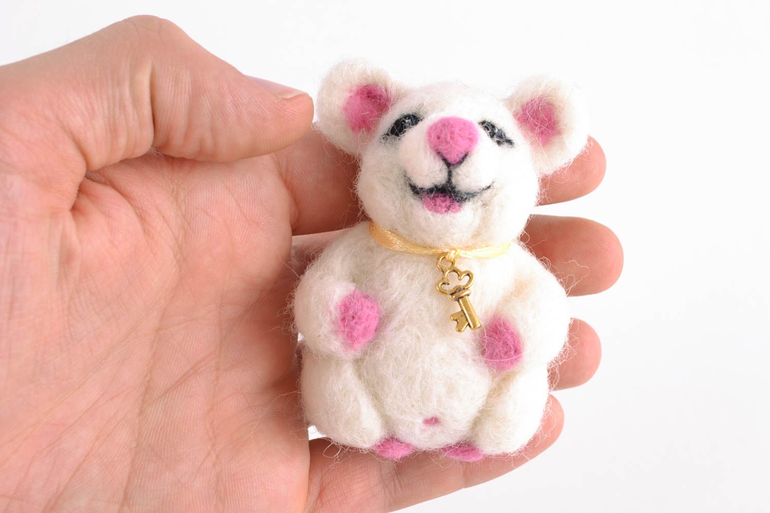Felted wool toy mouse photo 2