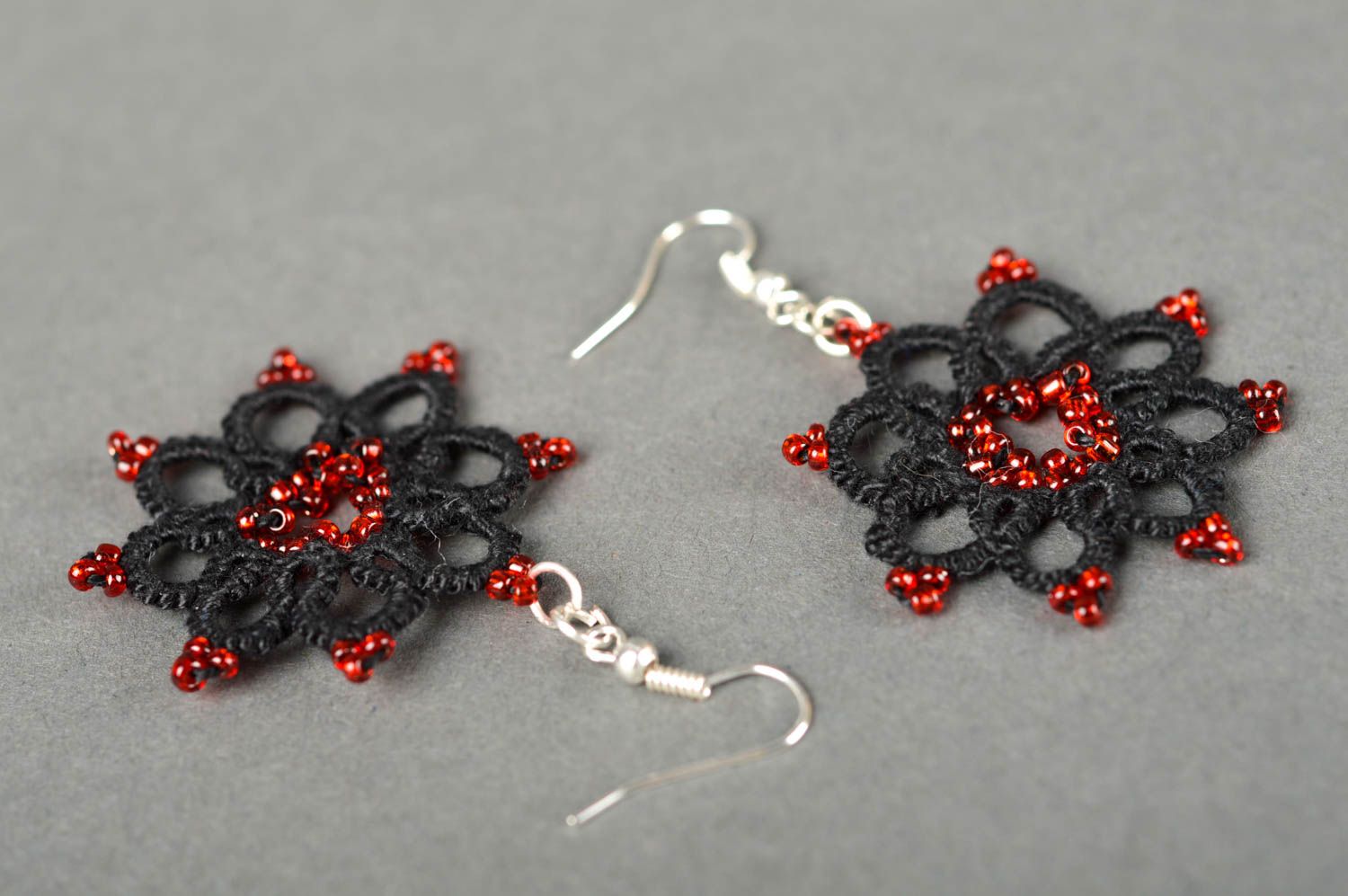 Beautiful handmade woven thread earrings beaded earrings fashion tips for girls photo 5