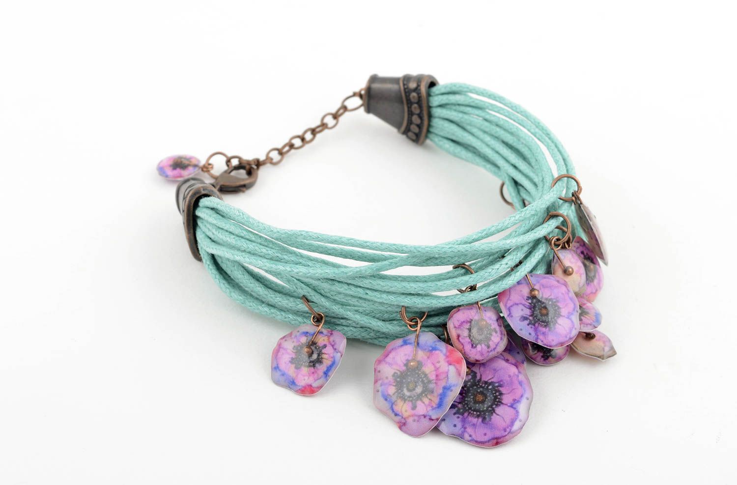 Unusual handmade woven cord bracelet wrist bracelet designs accessories for girl photo 2