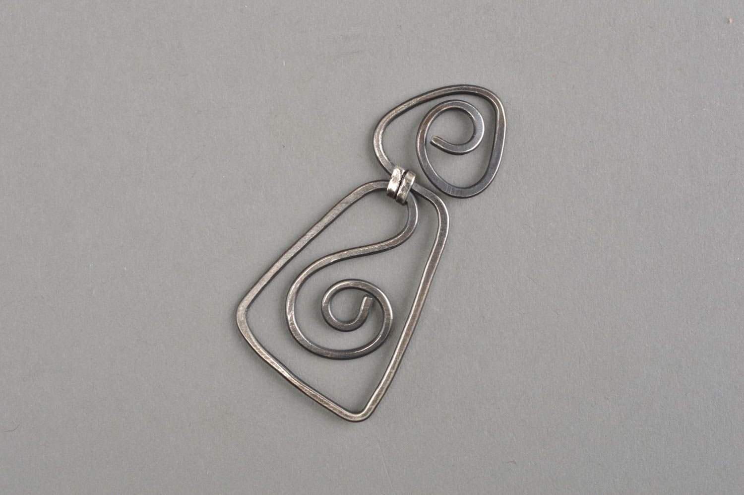 Handmade cute metal pendant stylish designer accessory forged jewelry photo 2