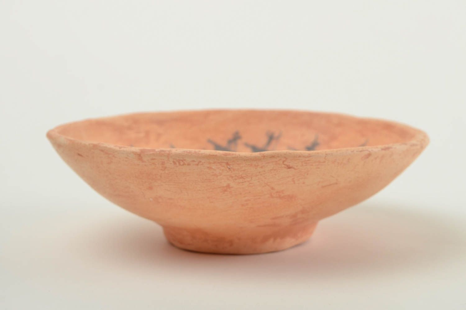 Керамическая тарелка ручной работы глиняная посуда расписная тарелка Рыбаки фото 5
