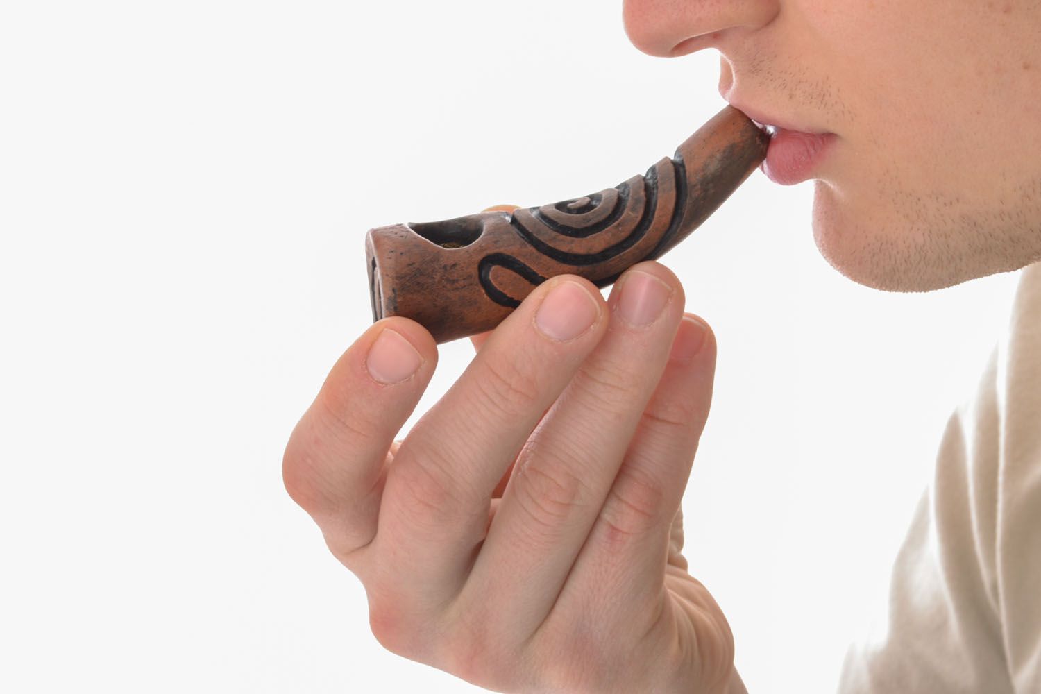 Handmade clay tobacco pipe Panpipe photo 5
