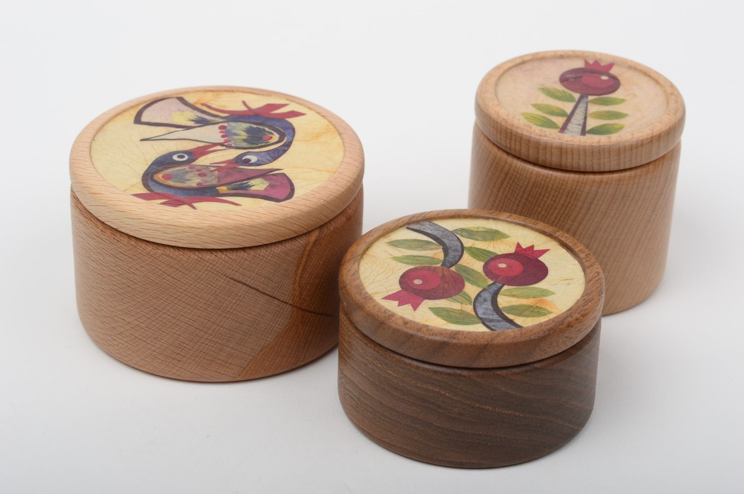 Handmade kleine Schatullen und Teelicht Halter Holz Dekoration schön originell foto 4