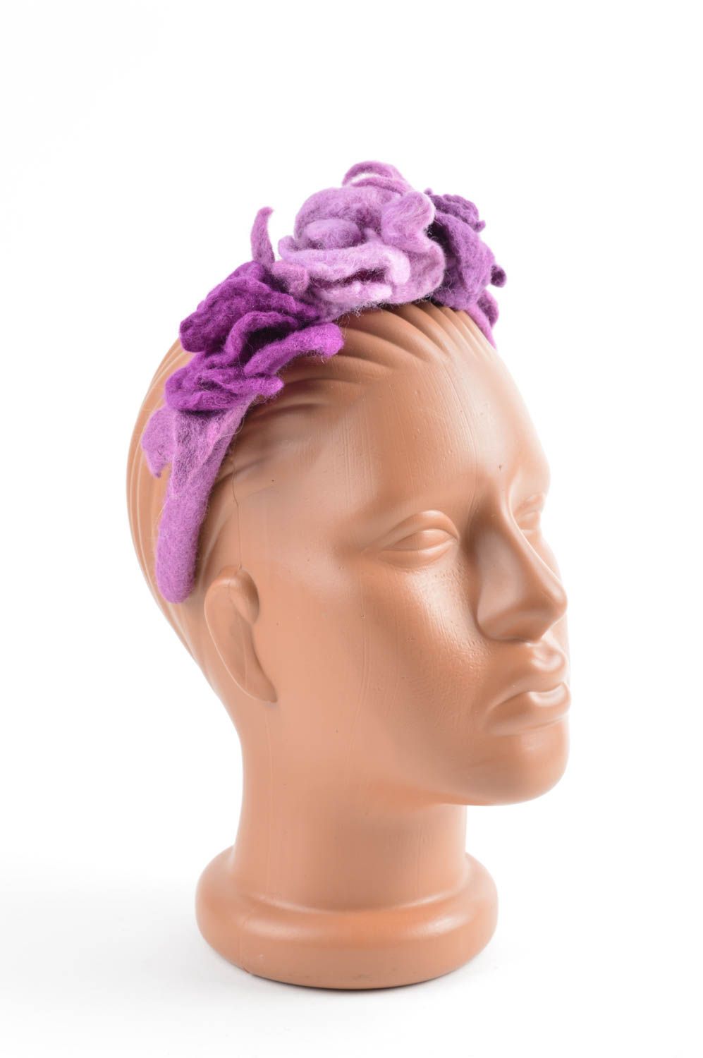 Corona para el pelo violeta accesorio para el cabello artesanal regalo original foto 5