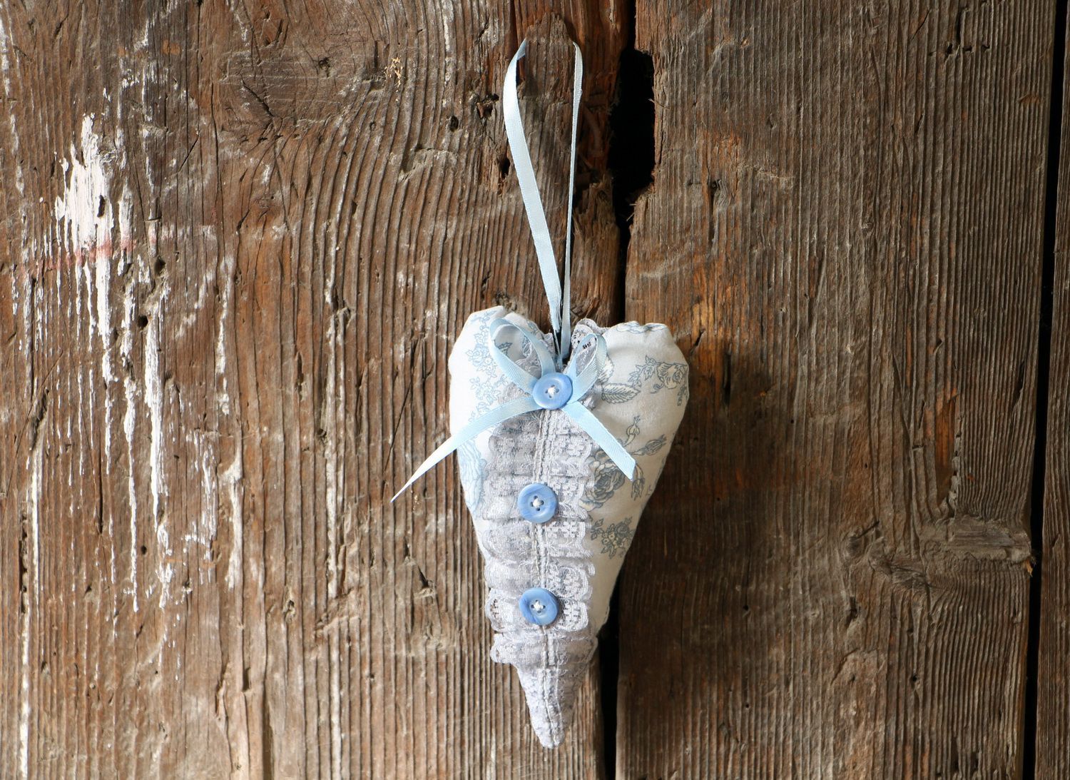 Soft fabric pendant Heart with wings photo 5