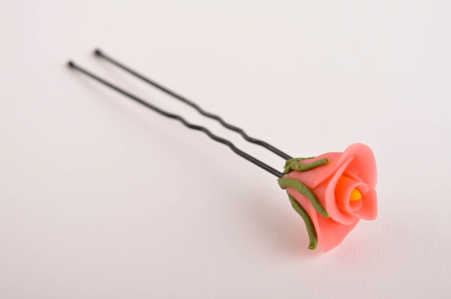 Handmade hair pin designer hair pin unusual accessories hair pin with flower photo 2
