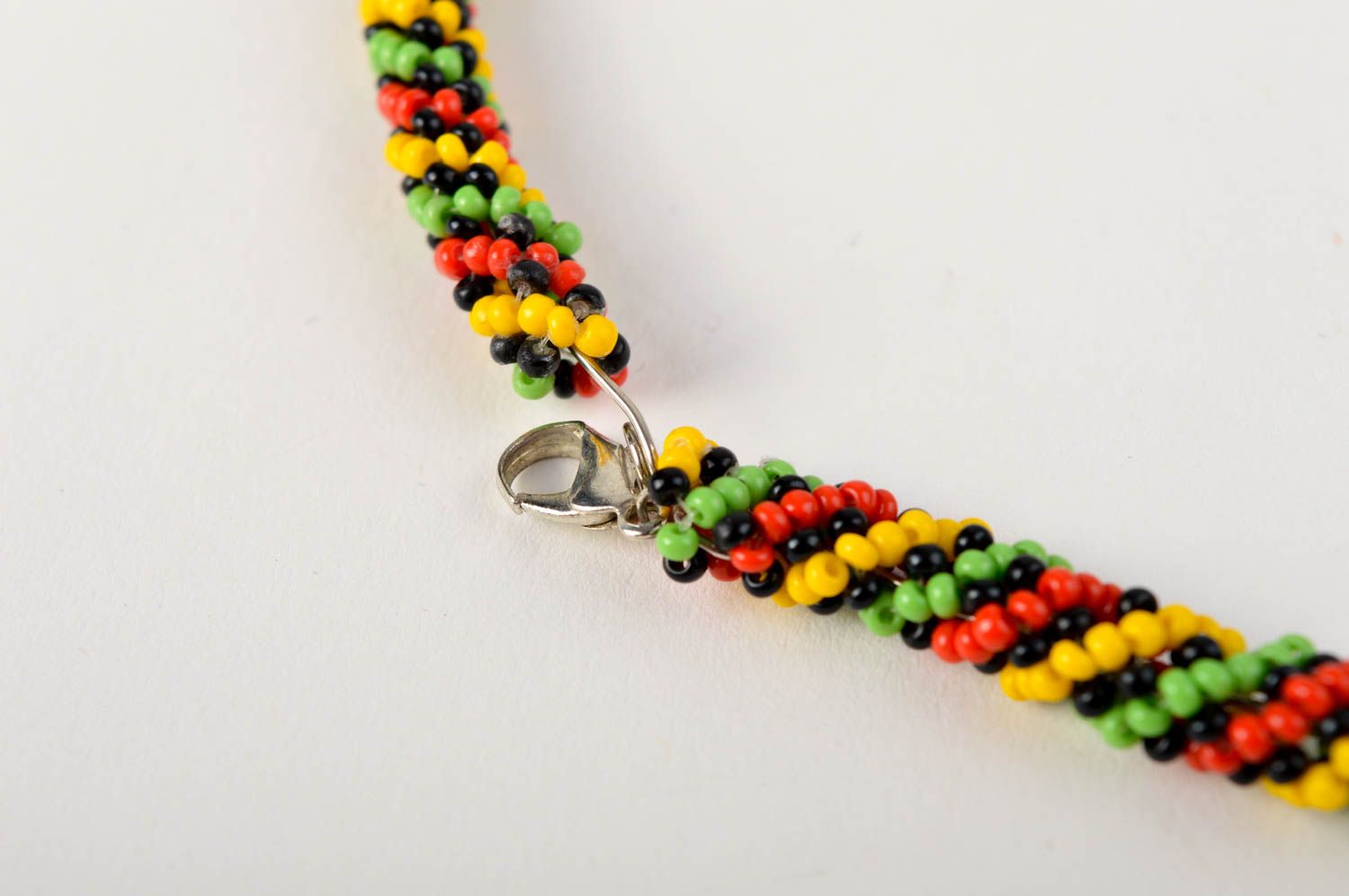 Bright handmade beaded necklace woven beaded cord necklace gifts for her photo 4