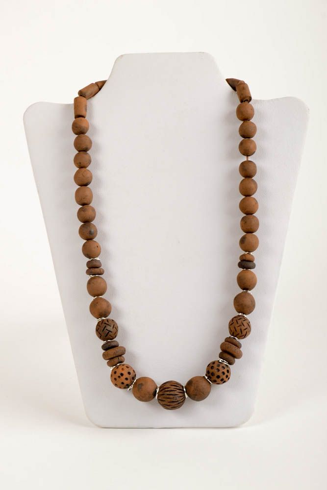 Designer necklace handmade clay necklace ceramic jewelry eco friendly accessory photo 2