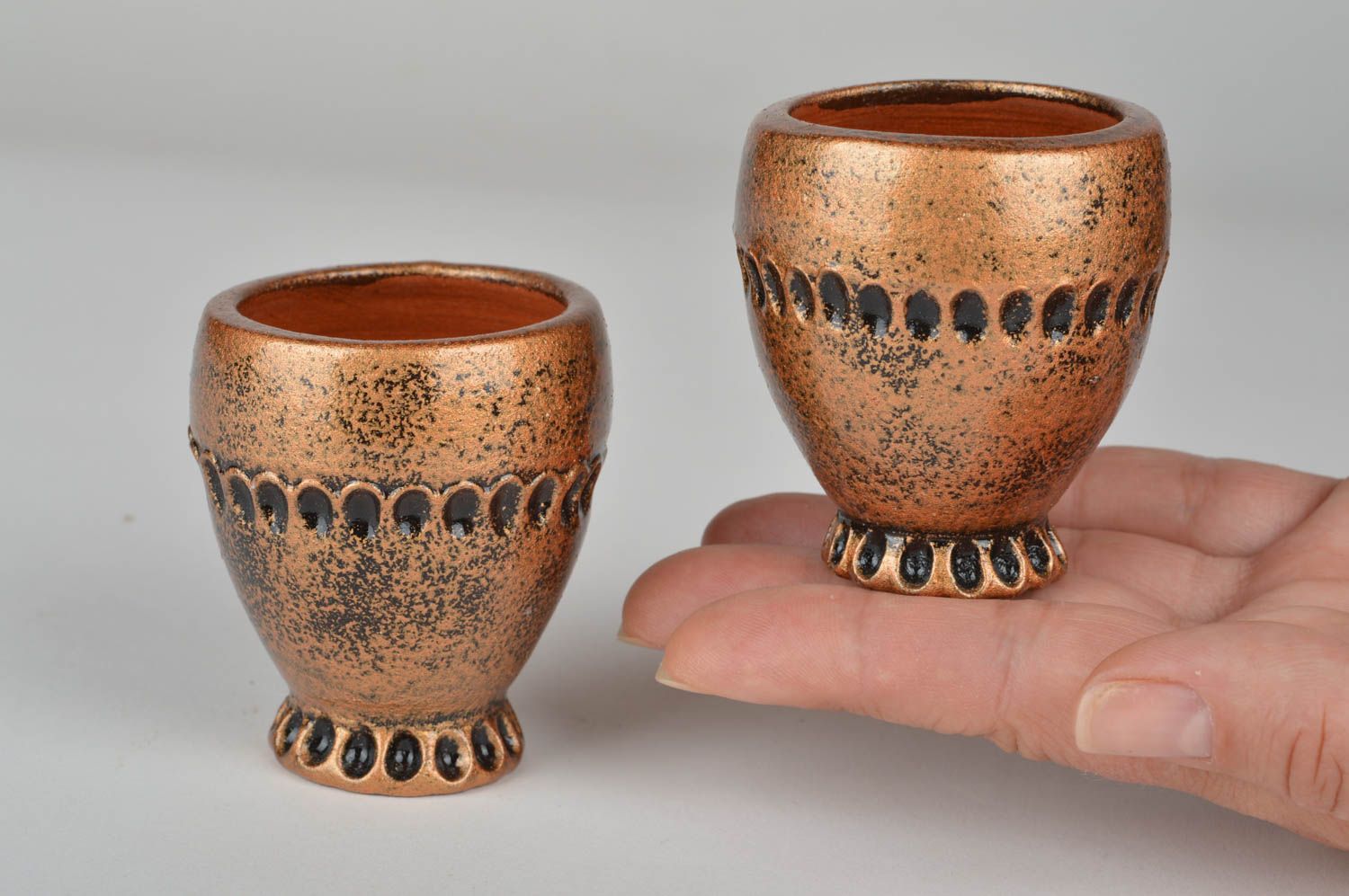 Vasos de chupito hechos a mano de cerámica vajilla moderna regalo original foto 3