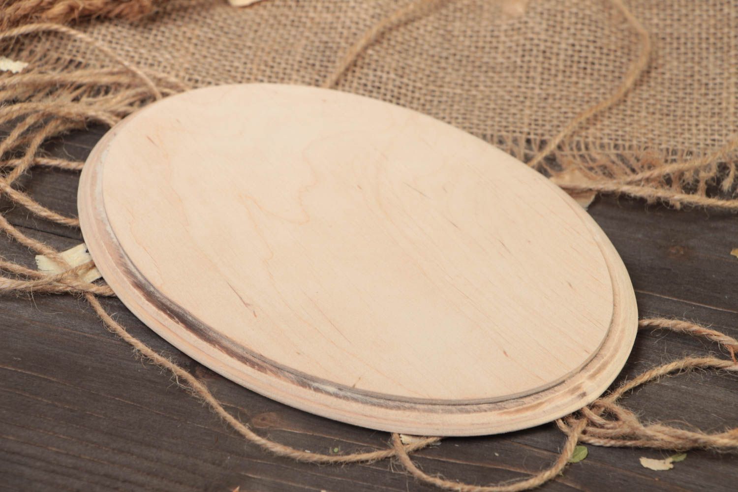 Handmade oval plywood blank wall panel for painting or decoupage photo 1