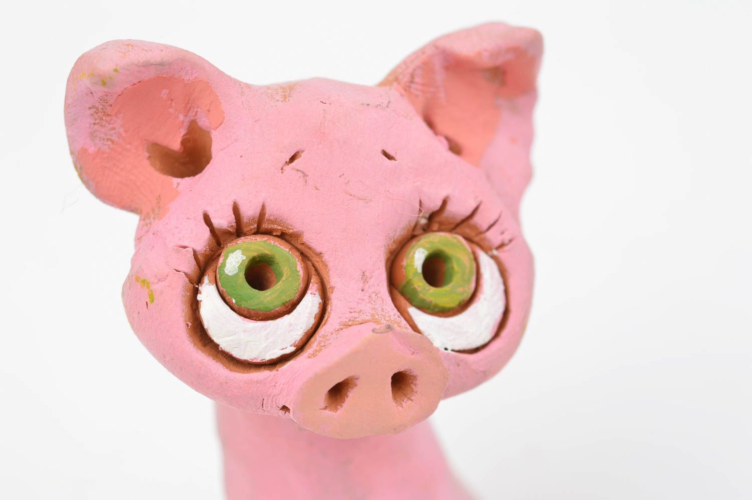 Figurine décorative Statuette animal fait main cochon rose Cadeau original photo 5