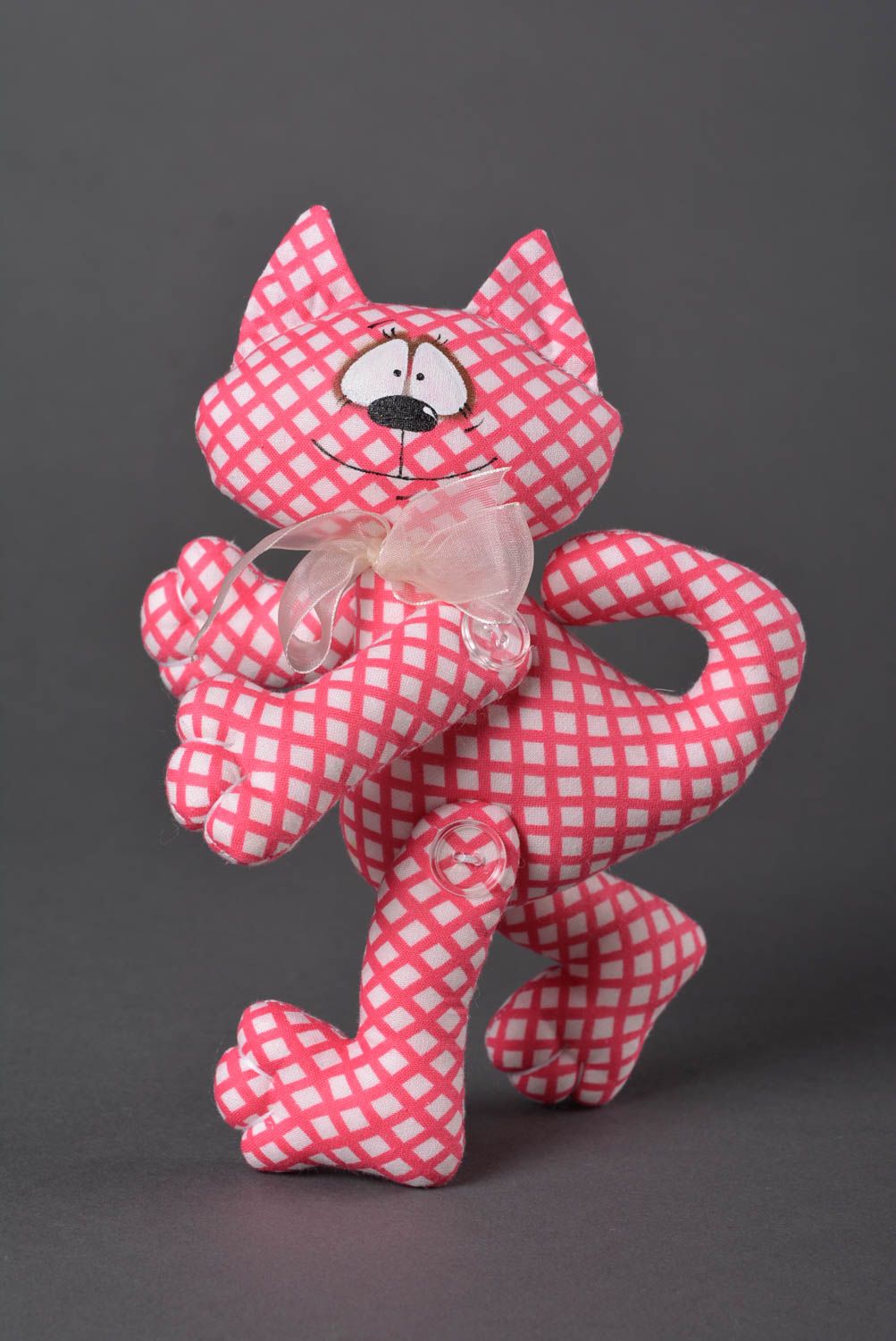 Игрушка кот ручной работы детская игрушка расписанная акрилом мягкая игрушка фото 3