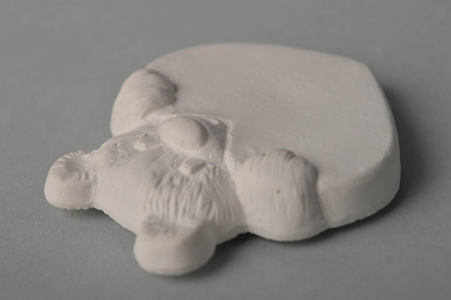 Magnet frigo fait main Figurine à peindre plâtre Aimant frigo ours Déco cuisine photo 4