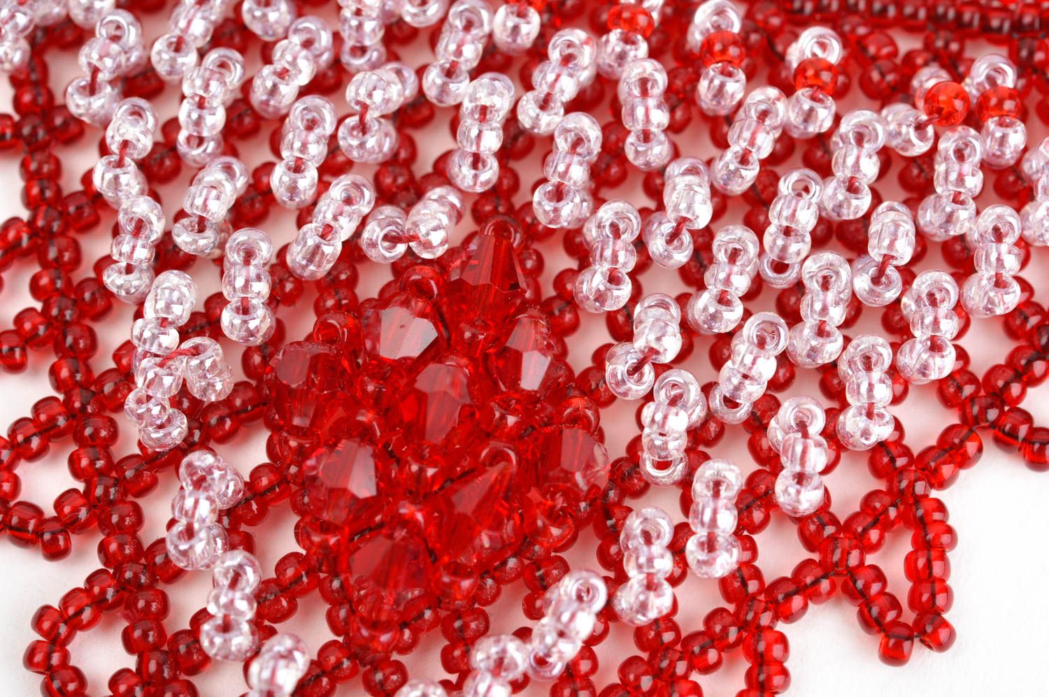 Handmade rote Rocailles Kette Damen Collier Accessoire für Frauen künstlerisch foto 5