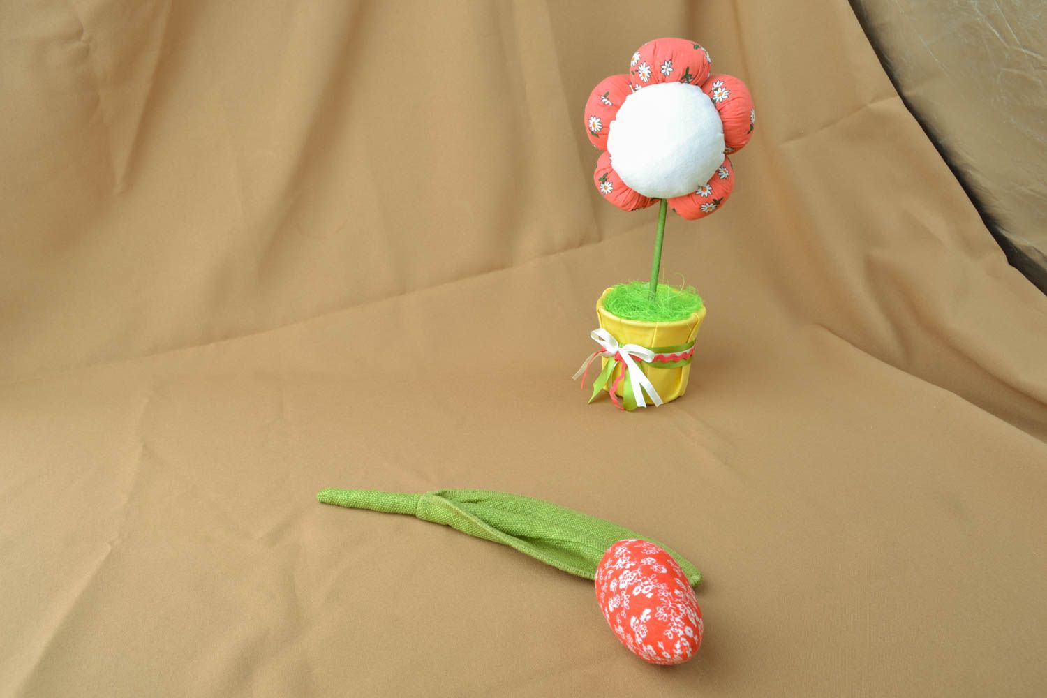 Natural fabric artificial flower photo 5