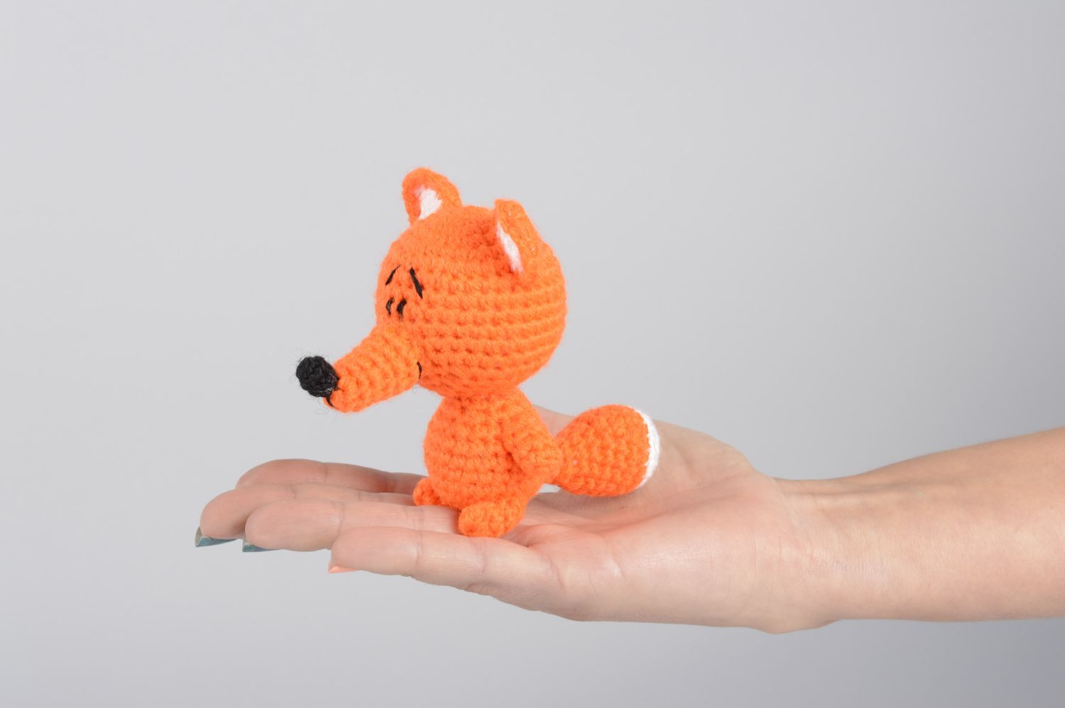 Small handmade soft fox toy crochet toy cute toys for kids handmade gifts photo 5