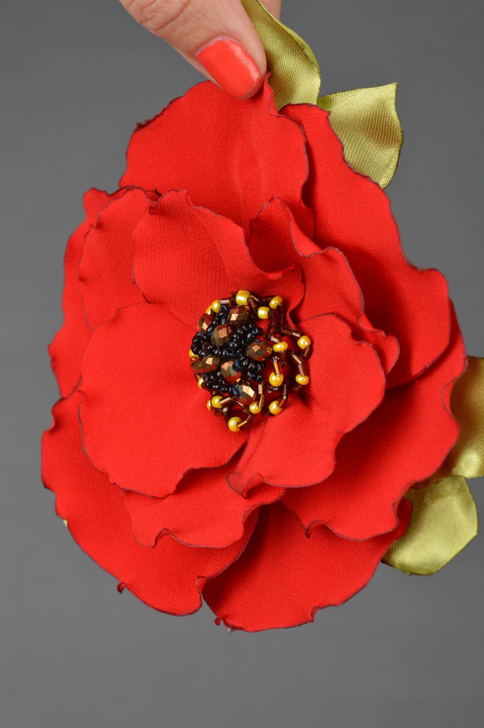 Handmade flower brooch designer hair clip with flower handmade accessories photo 3
