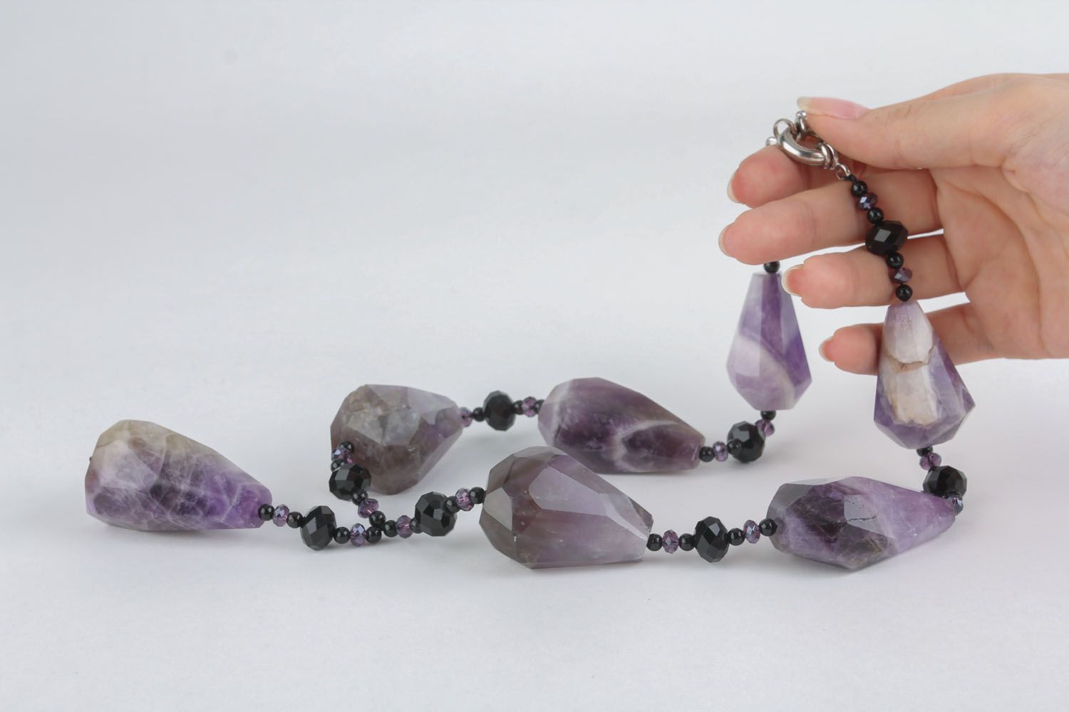 Massive necklace with amethyst photo 5
