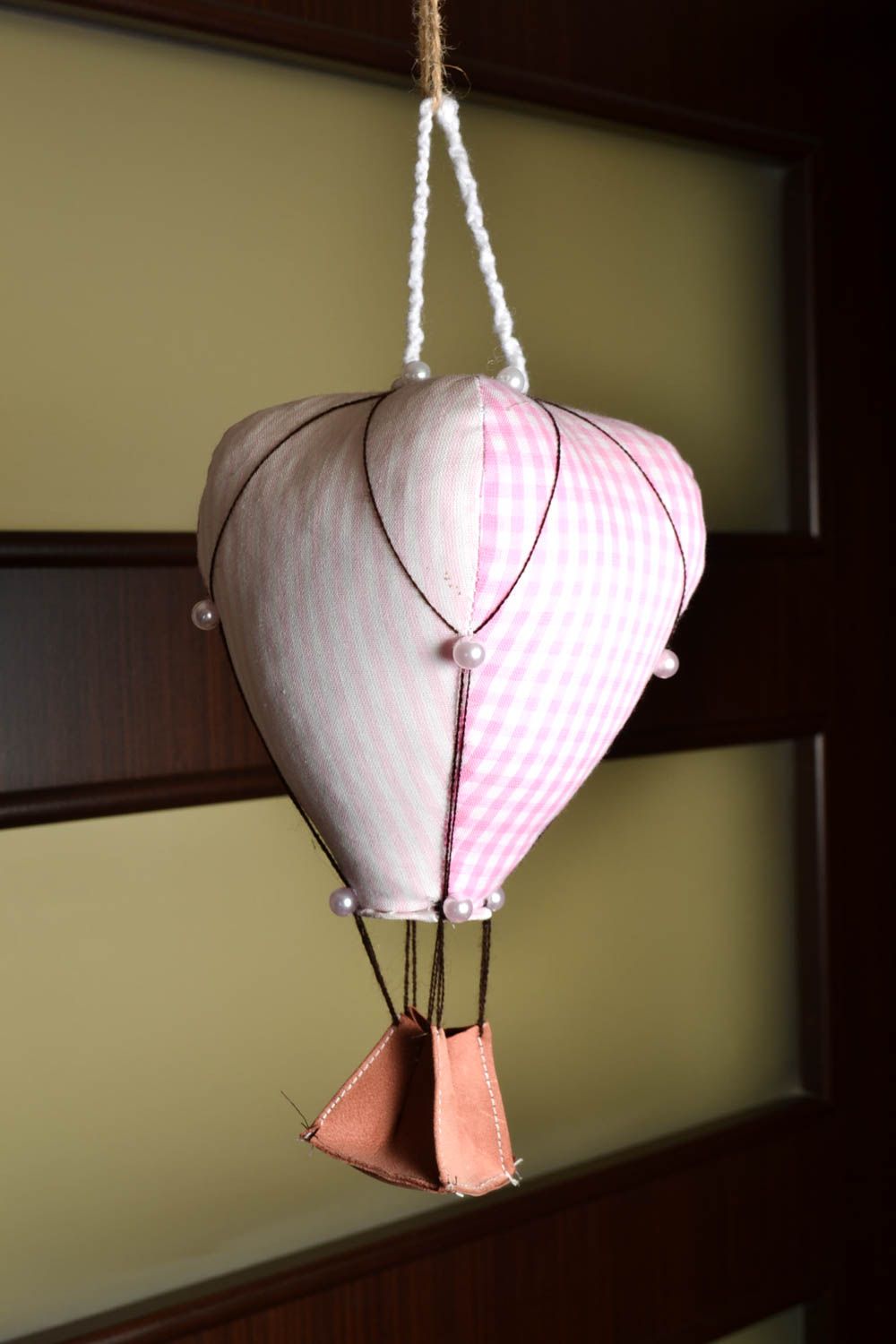 Textil Spielzeug handmade Deko Anhänger Stoff Kuscheltier Designer Geschenk rosa foto 1