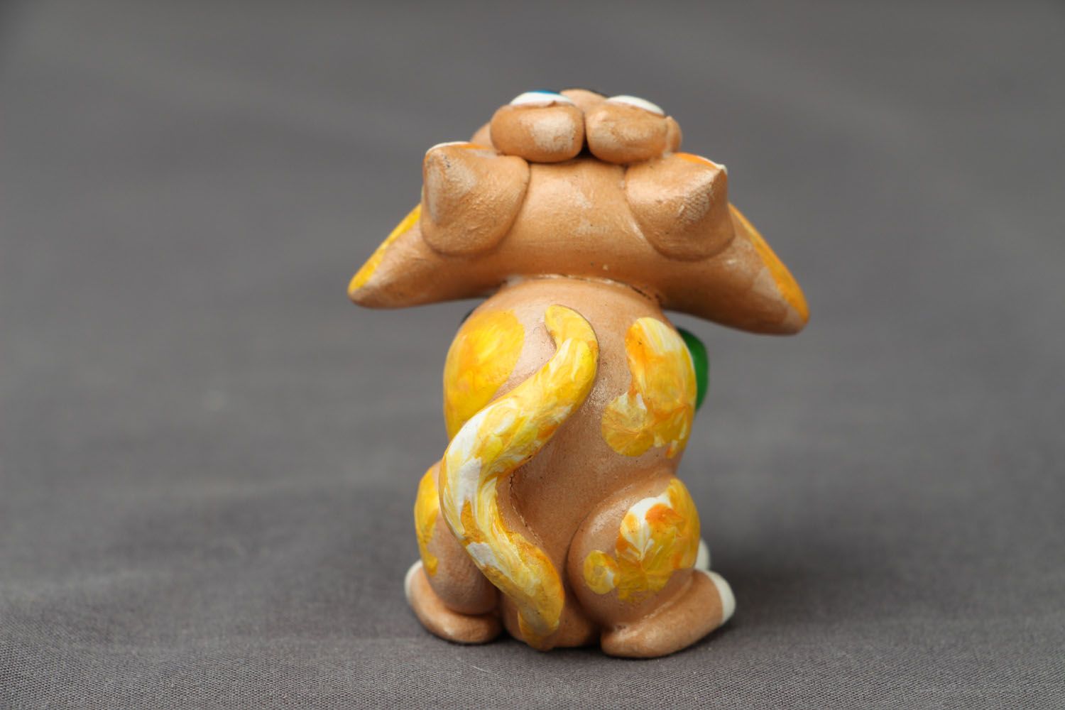 Clay figurine Cat with a Bow photo 3
