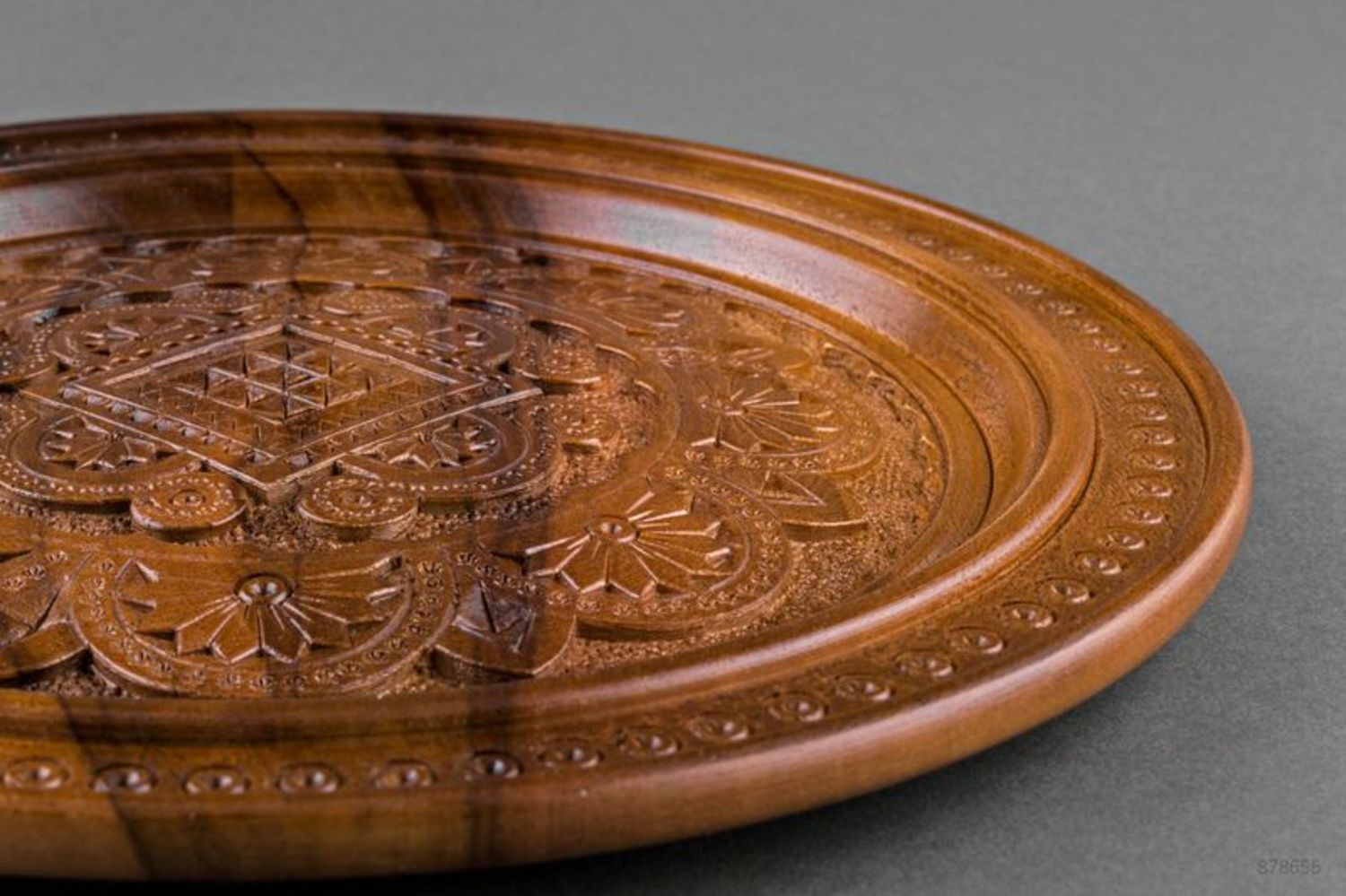 Decorative plate made of wood photo 2