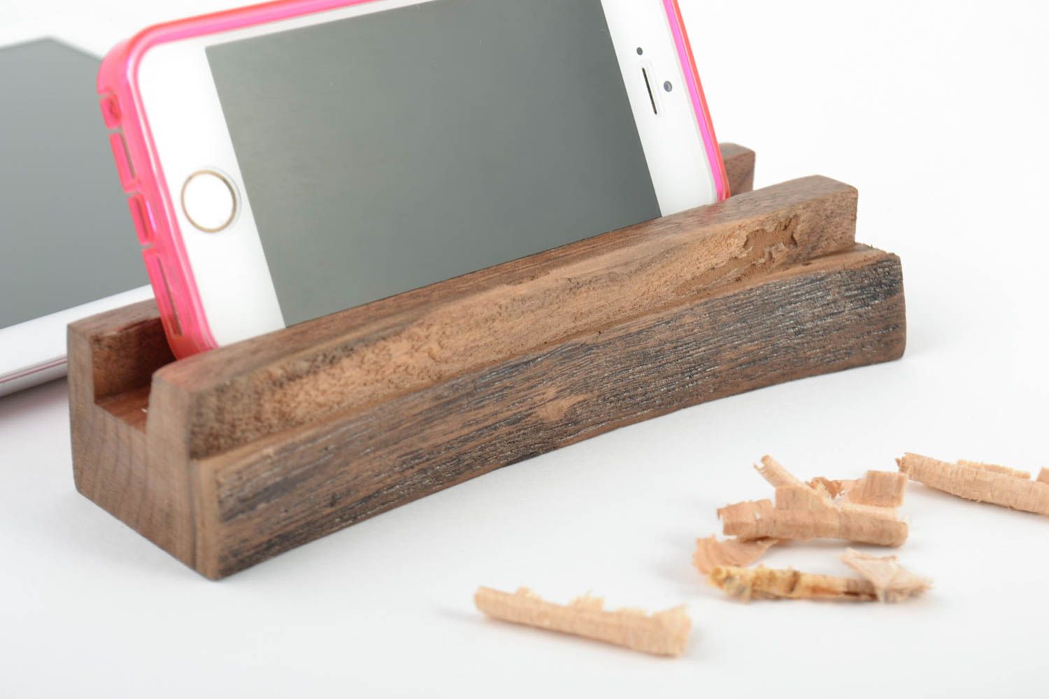 Sujetador para tablet ecológico de madera artesanal original accesorio bonito foto 1